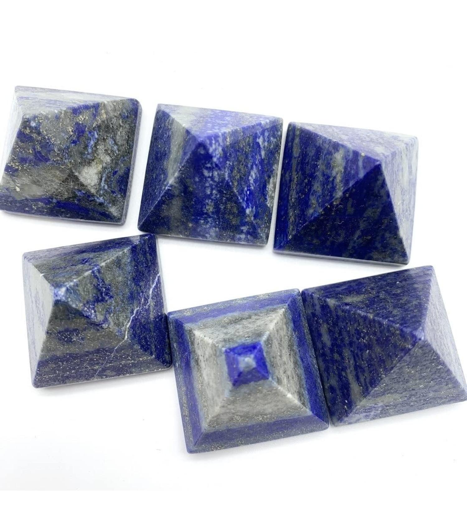 Natural Blue Lapis Lazuli Stone Quartz Crystal Pyramid Tower Home Ornaments Decoration Stones Can be Used for Home Office Decoration - Buy Online on GoSupps.com