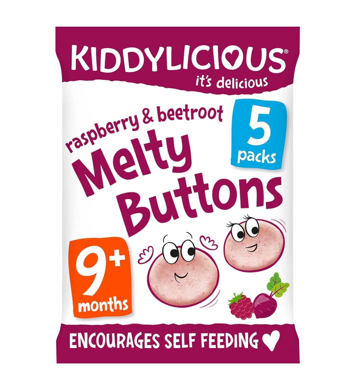 Kiddylicious Raspberry & Beetroot Melty Buttons 6g - Healthy Snack for Kids - Buy Online on GoSupps.com