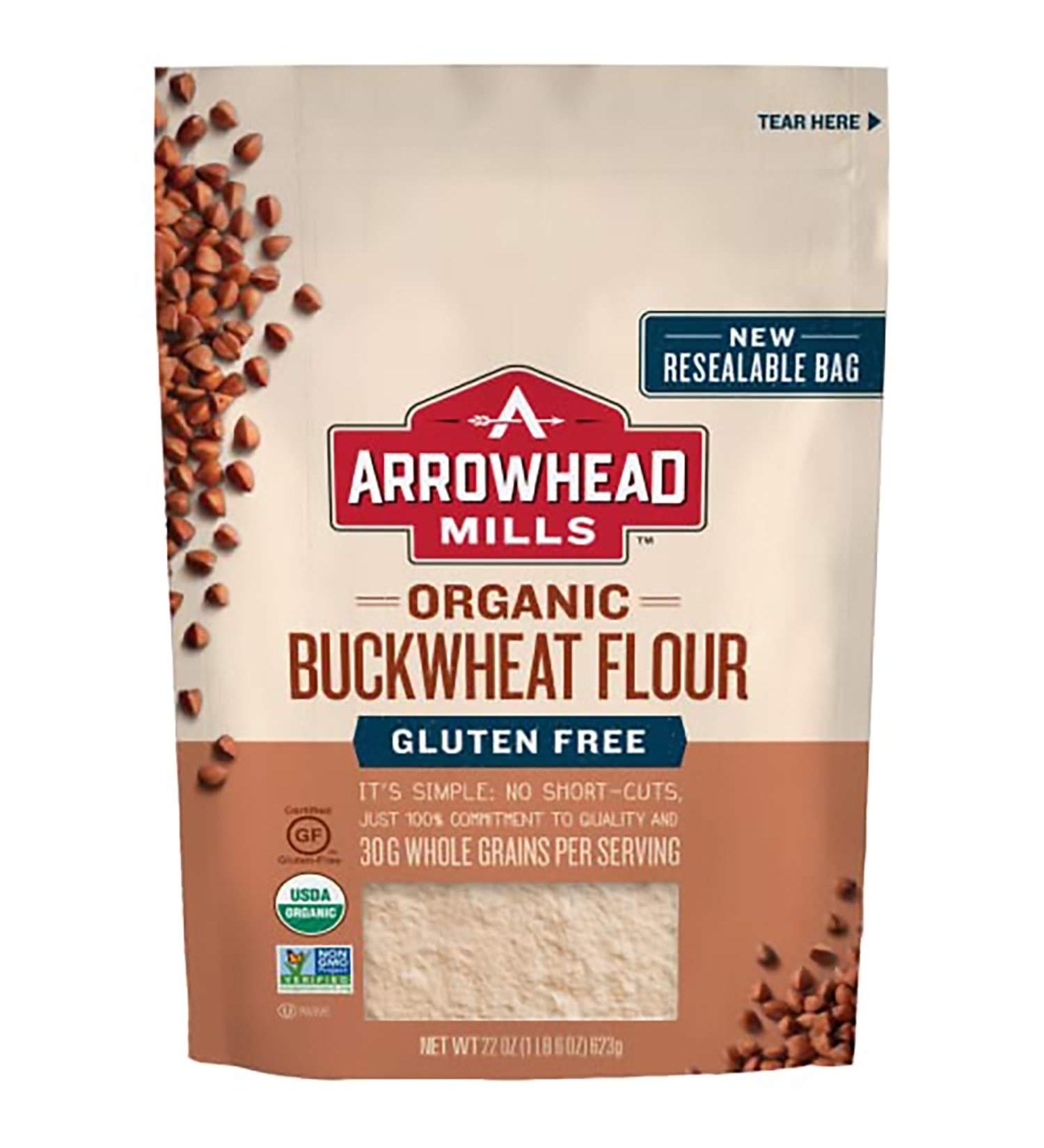 Arrowhead Mills Organic Buckwheat Flour Bag, Gluten Free, 1.37 Pound (Pack of 6)
