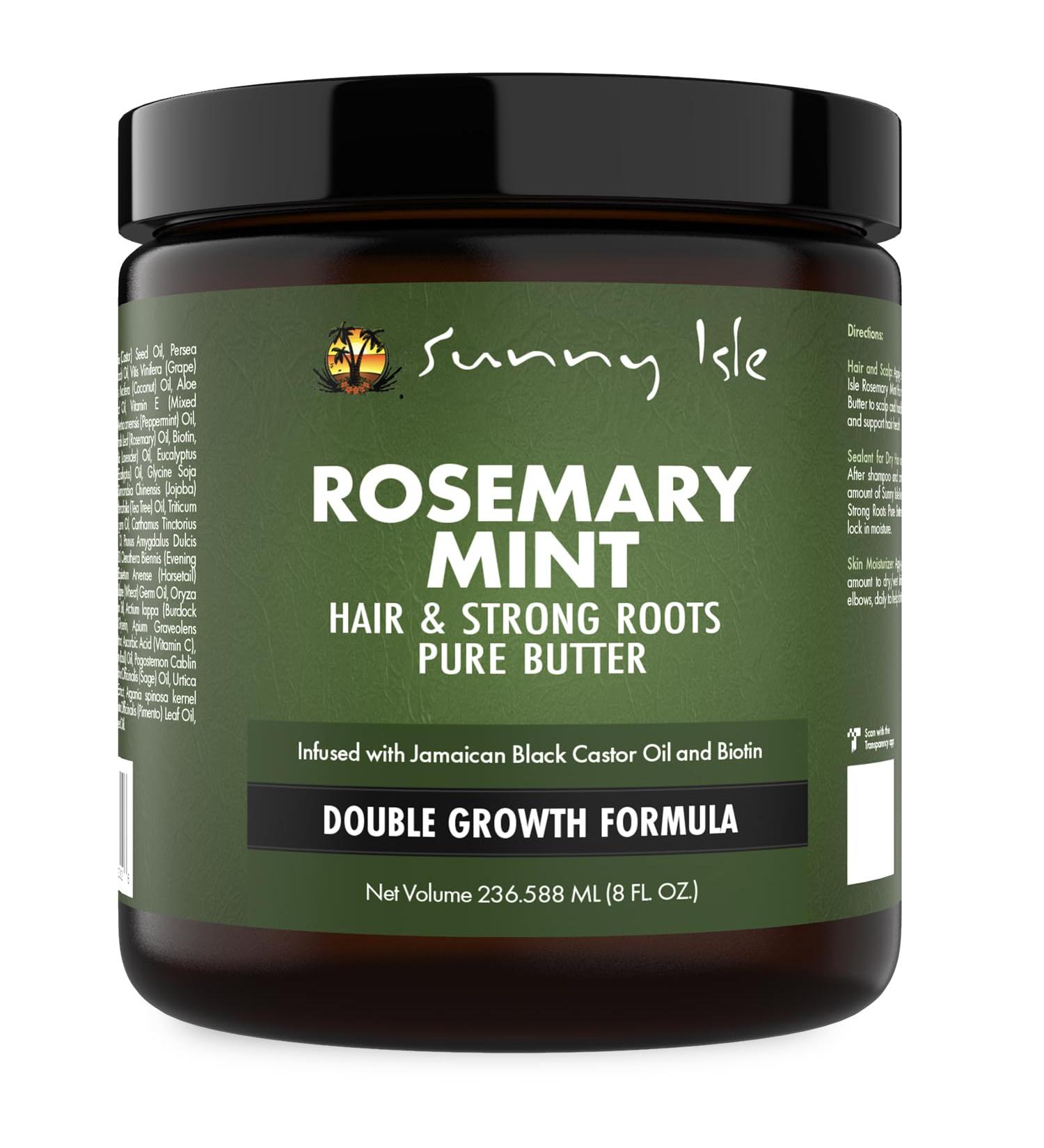Sunny Isle Rosemary Mint Hair and Strong Roots Butter 8oz Infused with Biotin & Jamaican Black Castor Oil to Strengthen and Nourish Hair Follicles for Dry Scalp Split Ends & All Hair Types - Buy Online on GoSupps.com