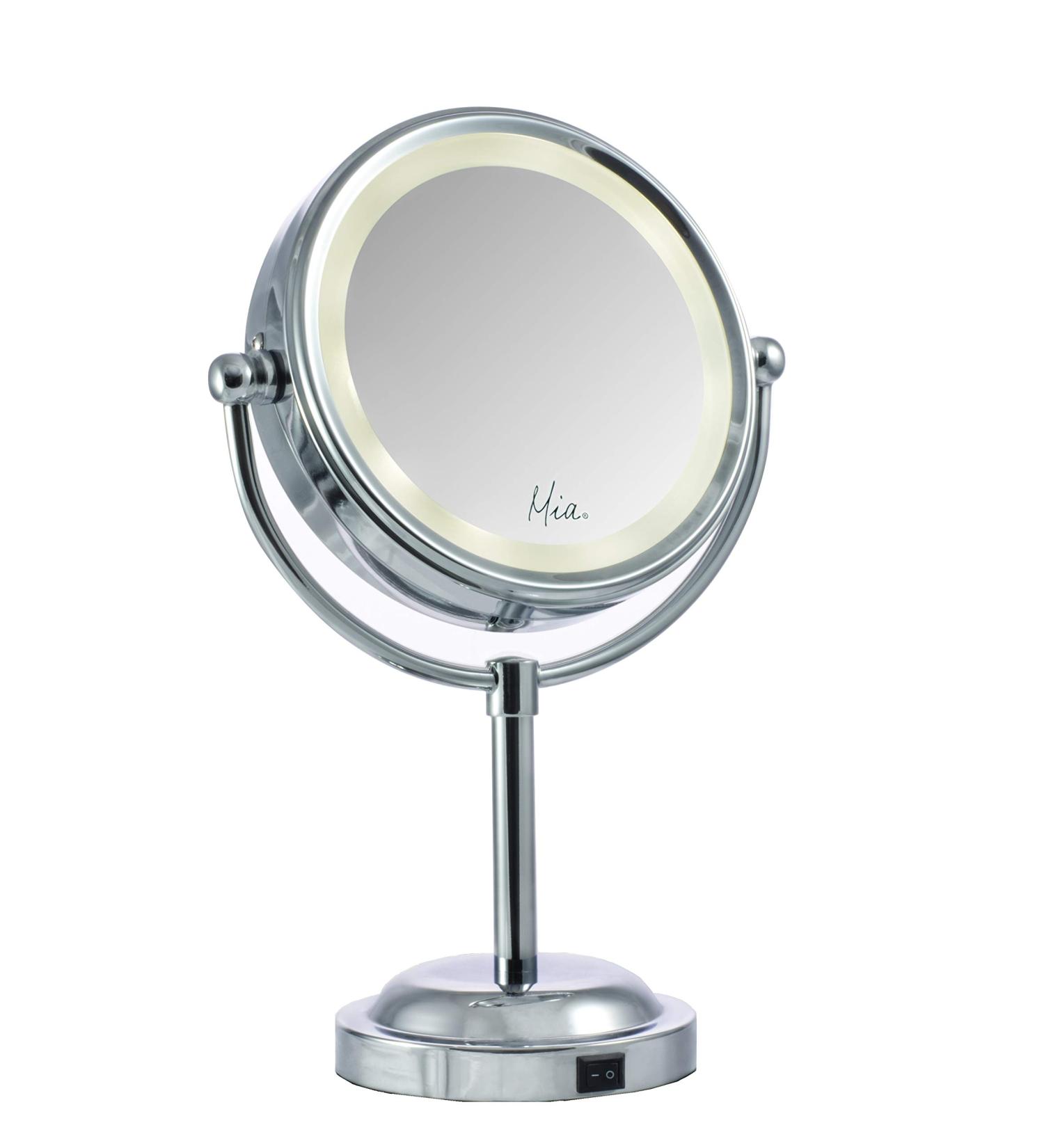 Mia Beauty Vanity Mirror 10X/1X Magnification Double-Sided Cordless Led Lighted Beautiful Polished Chrome Finish 11.5 Inches High For Women Hair Stylists Cosmetologists 1Pc - Buy Online on GoSupps.com
