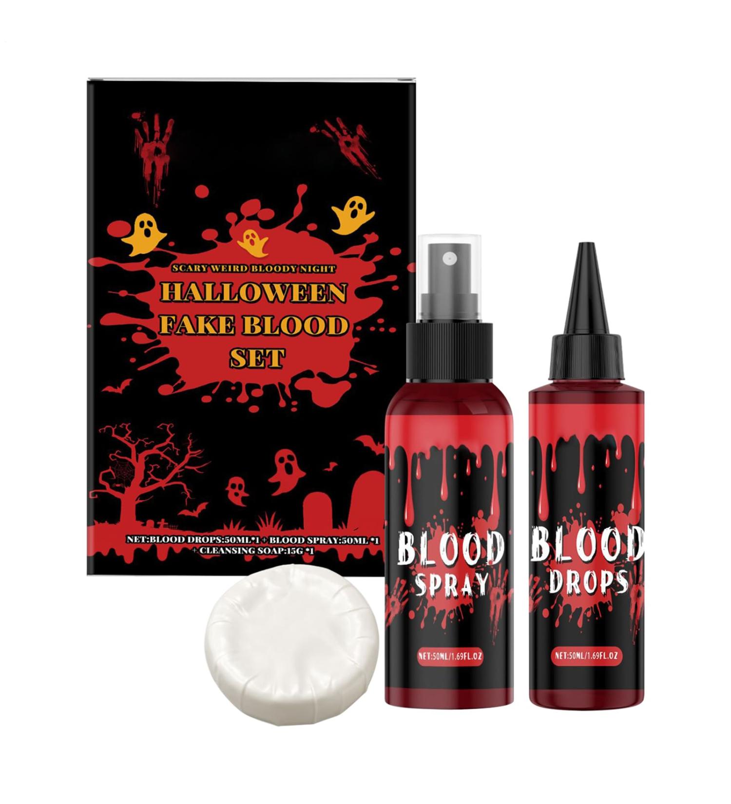  Gwtdtoad False Blood Hemoglobin Make-Up Kit Liquid Soap Cleanser Face Makeup for Vampire Zombie Costumes Men Women - Buy Online on GoSupps.com
