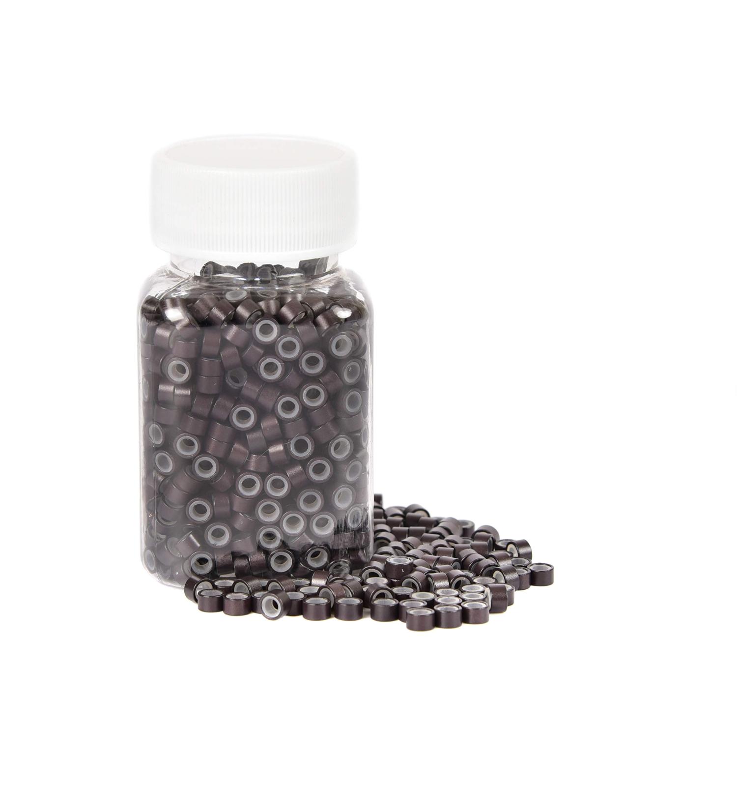 1000Pcs Premium Dark Brown Silicone Micro Link Rings 5mm for I Tip Hair Extensions - 1000 Count - Buy Online on GoSupps.com