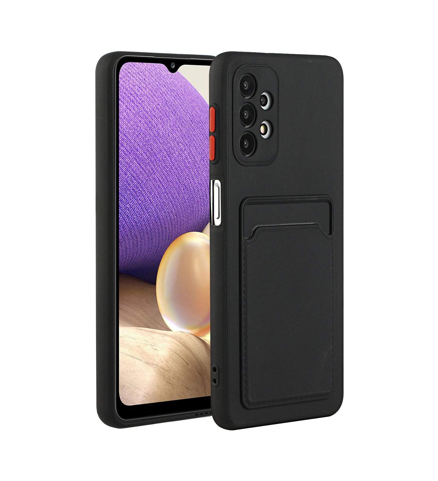 Buy Tivenfezk Nadoli Silicone Case for Samsung Galaxy A33 5G - Ultra Thin Shockproof & Scratch-Resistant TPU Wallet Cover with Credit Card Holder - Black - Buy Online on GoSupps.com