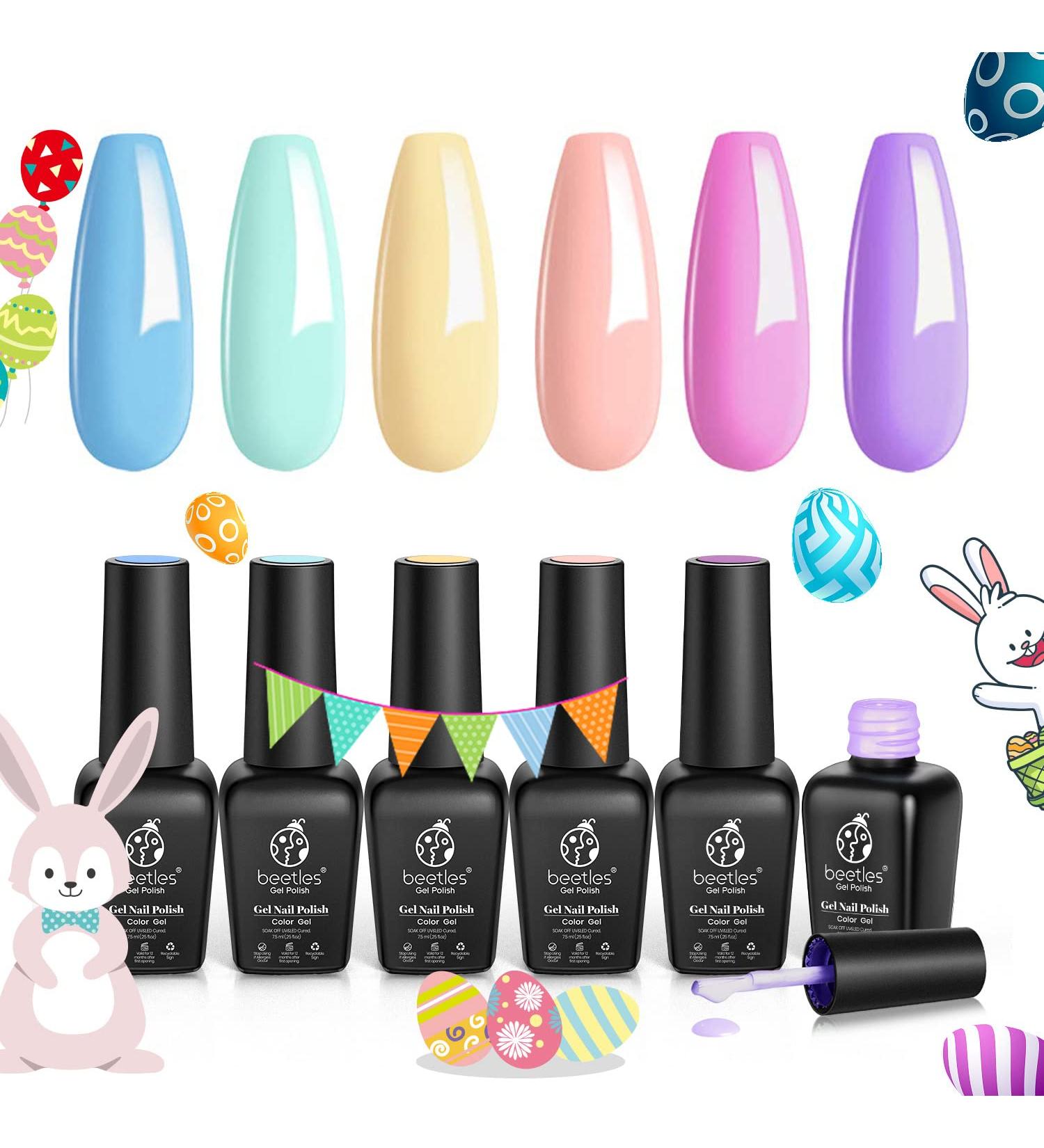 Beetles Gel Nail Polish Unicorn Collection - Pastel Blue Yellow Pink Spring/Summer Soak-Off Gel Polish - Buy Online on GoSupps.com