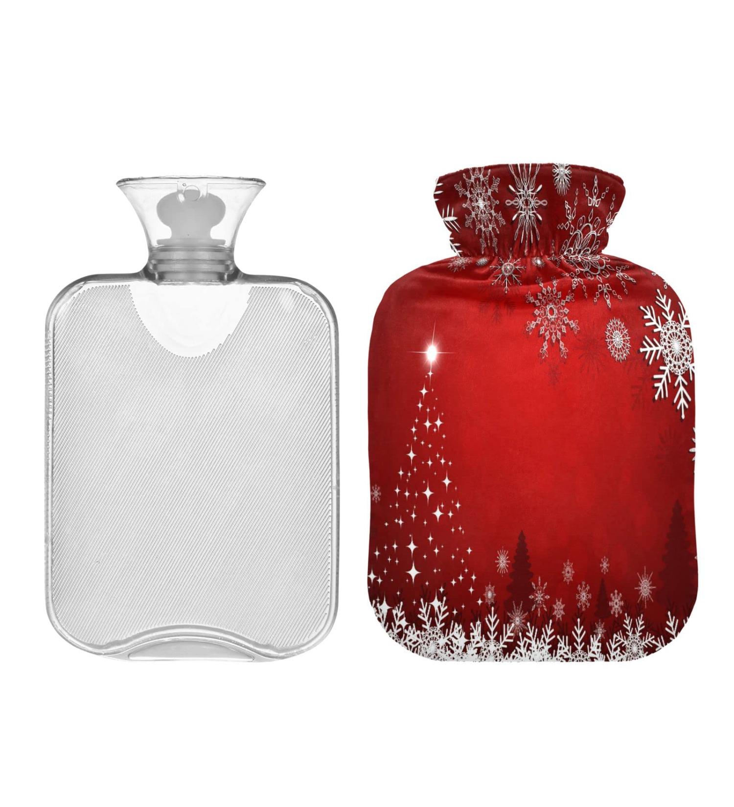 KCL Deci Hot Water Bottle with Cover - Red Christmas Tree 2L Foot Warmer for Pain Relief & Heat Therapy - Buy Online on GoSupps.com