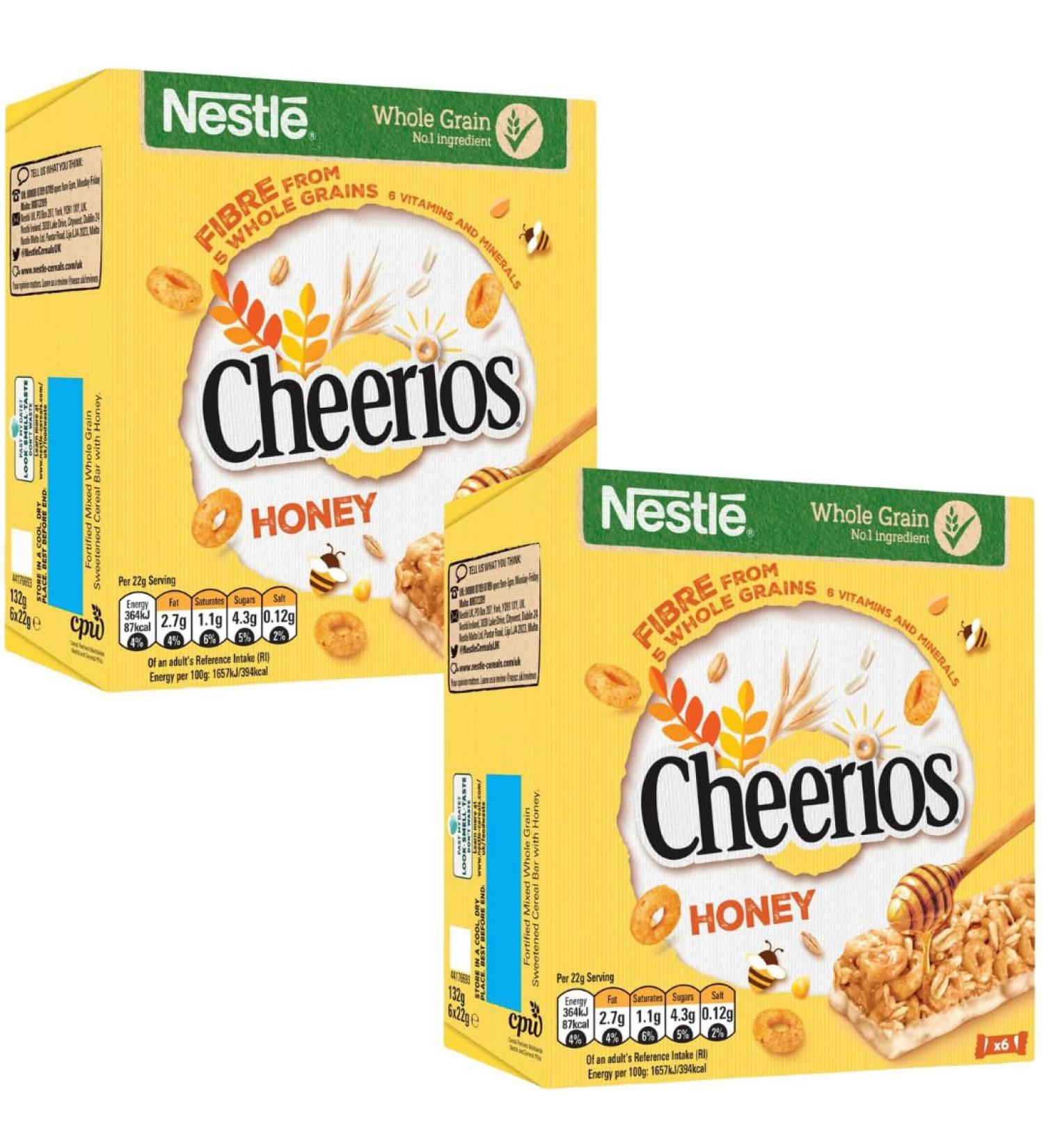 Cereal Bar Bundle With Honey Cheerios Breakfast Bars 6 x 22g (2 Pack)
