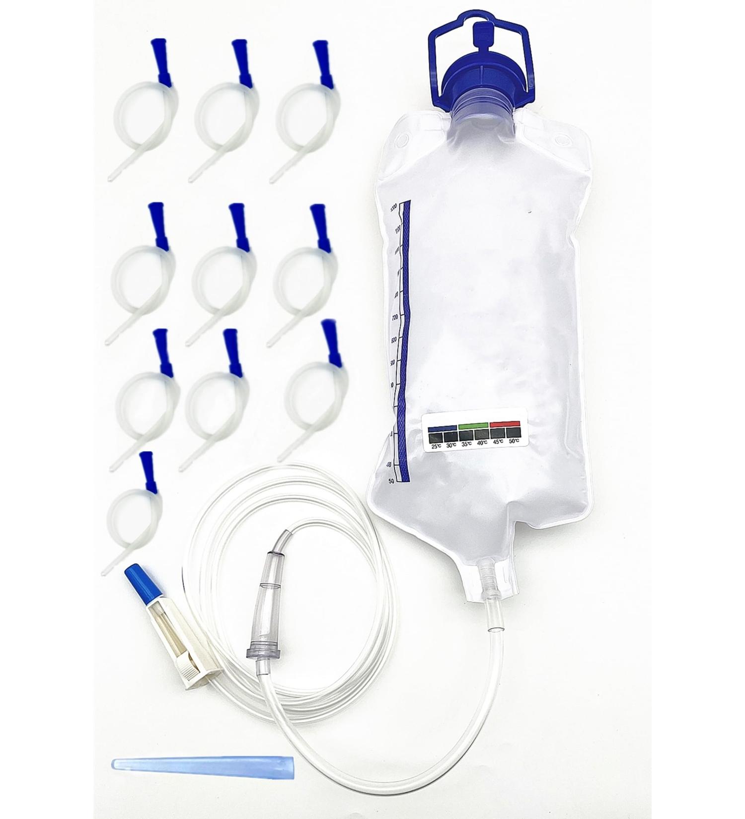 1200ML SOYESY Reusable Enema Bag Kit for Colon Cleanse | Coffee & Water Therapy | Includes 10 Nozzles - Buy Online on GoSupps.com