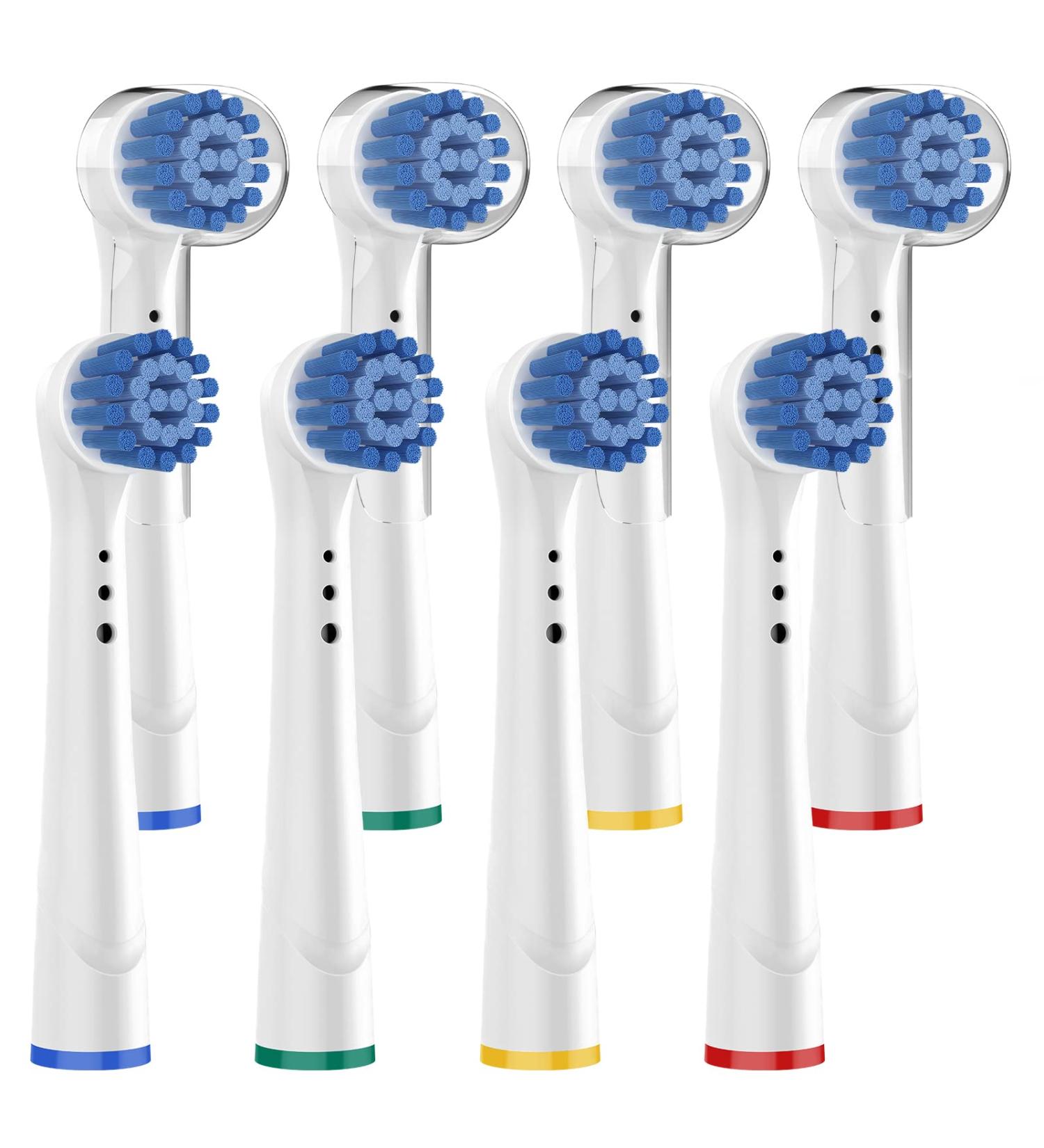 Oral B Electric Toothbrush Soft Bristle Replacement Heads - Gentle & Sensitive Gums - 8 Count with Hygienic Covers - Compatible with Oral B - Sensitive Clean (1 Pack) - Buy Online on GoSupps.com