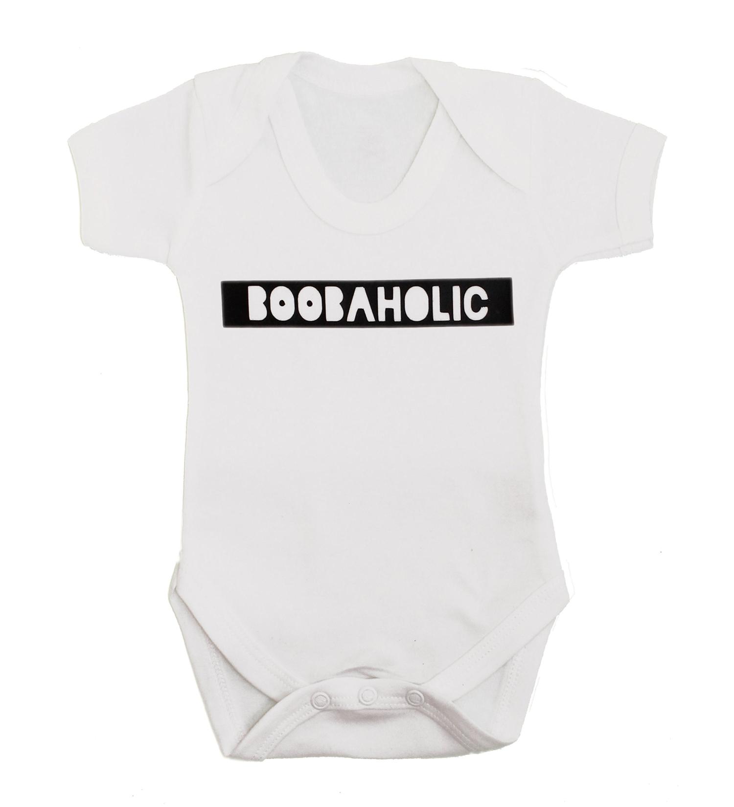 Baby Moo's Funny BOOBAHOLIC Pro Breastfeeding Baby Grow Bodysuit | Unisex UK Made 0-3 Months - Buy Online on GoSupps.com
