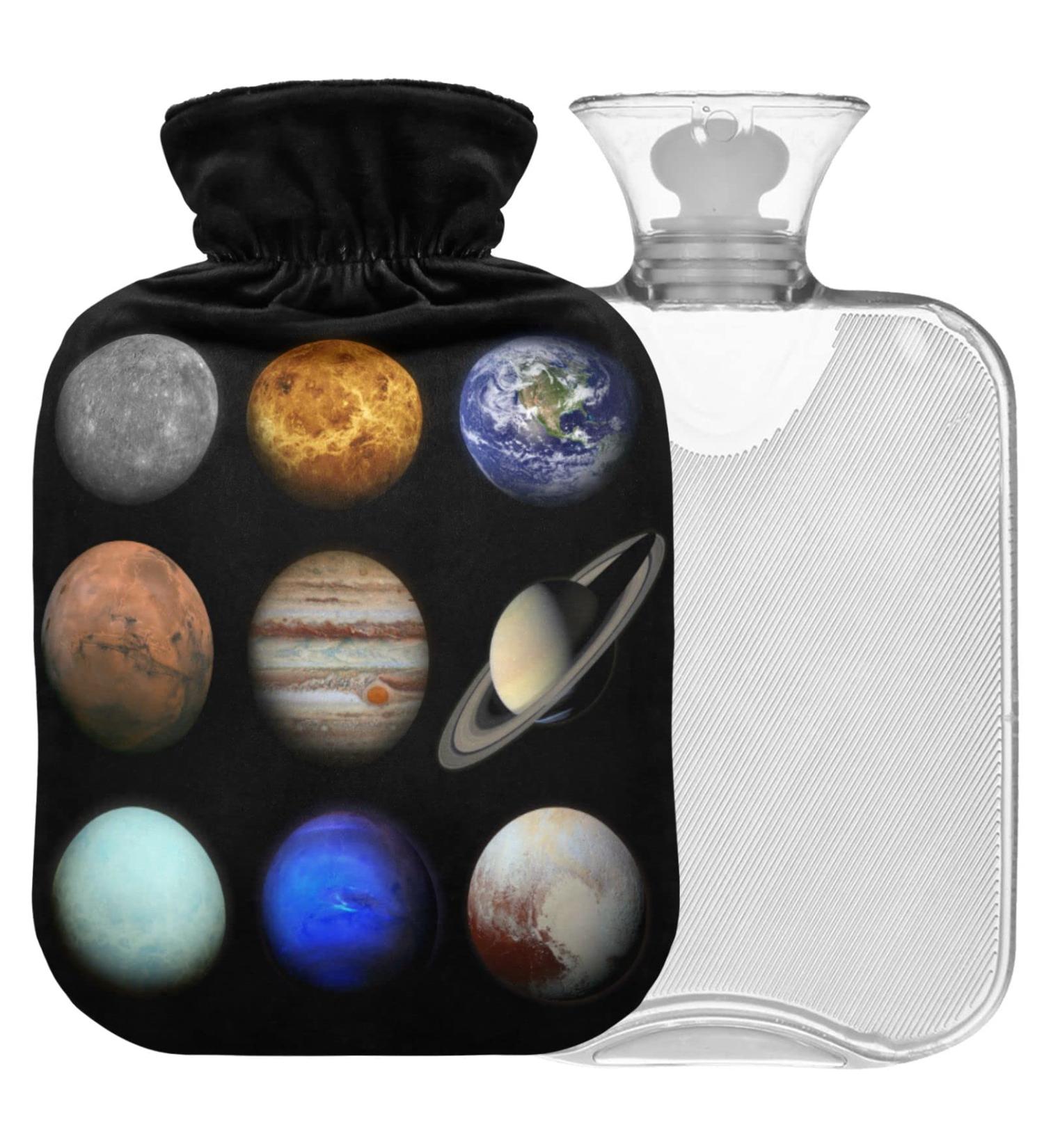 Naanle 2L Solar System Planet Heat Bottle | Transparent Hot Water Bottle for Bed | Pain Relief & Cold Therapy | Large Hand & Foot Warmer - Buy Online on GoSupps.com