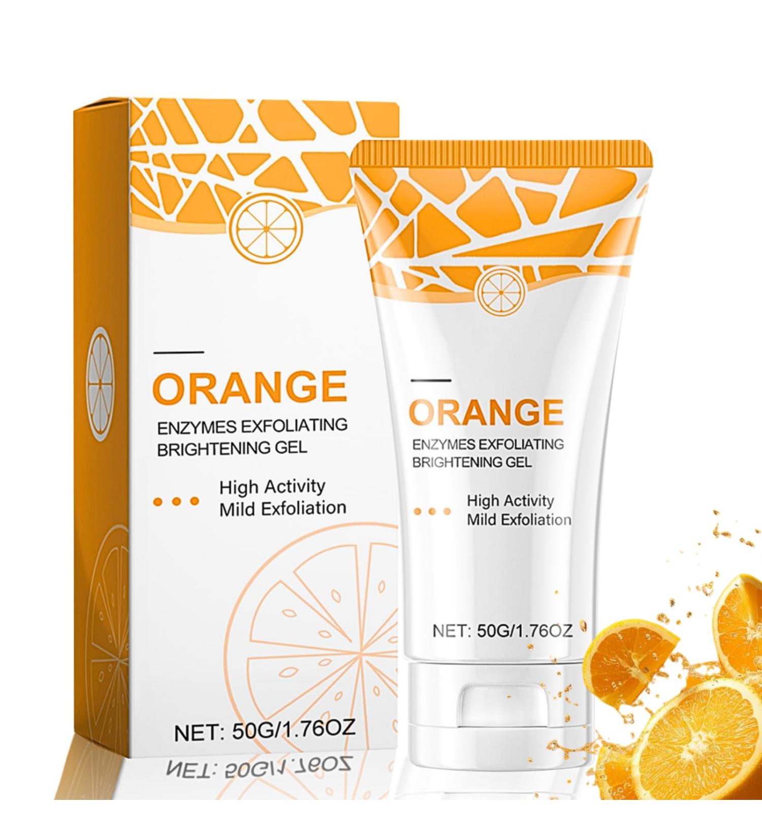 Orange Face Exfoliator Gel Vitamin C Facial Scrub Gel Acne Exfoliating Face Scrub Orange Pore Facial Scrub Remove Blackhead & Smooth Skin Tone Facial Scrub Exfoliator for Brightening Skin - Buy Online on GoSupps.com