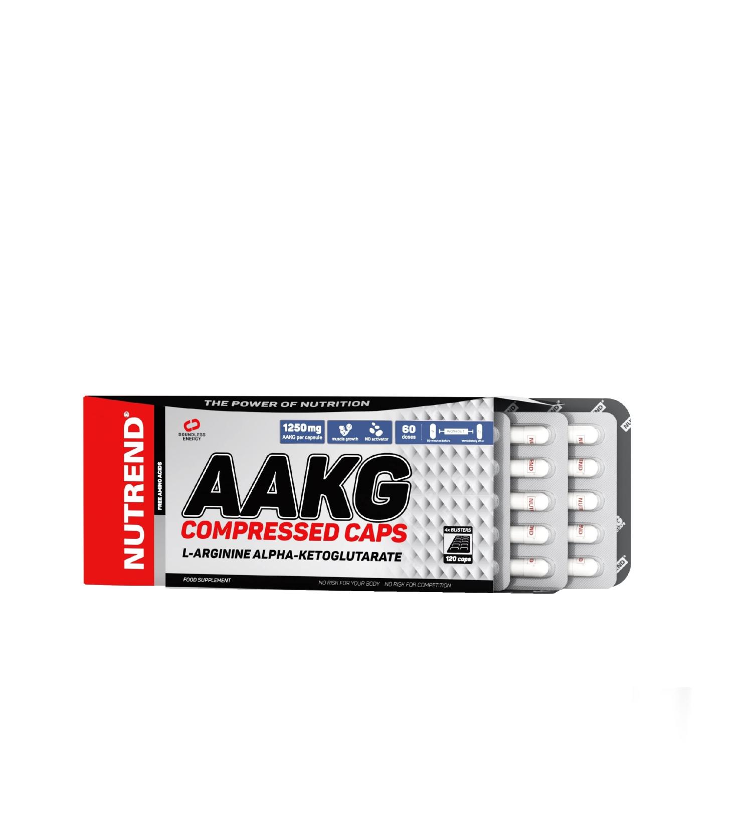 Nutrend AAKG 7500 Compressed Caps | L-Arginine Amino Acid for Nitrogen Balance | 120 Caps - Buy Internationally - Buy Online on GoSupps.com