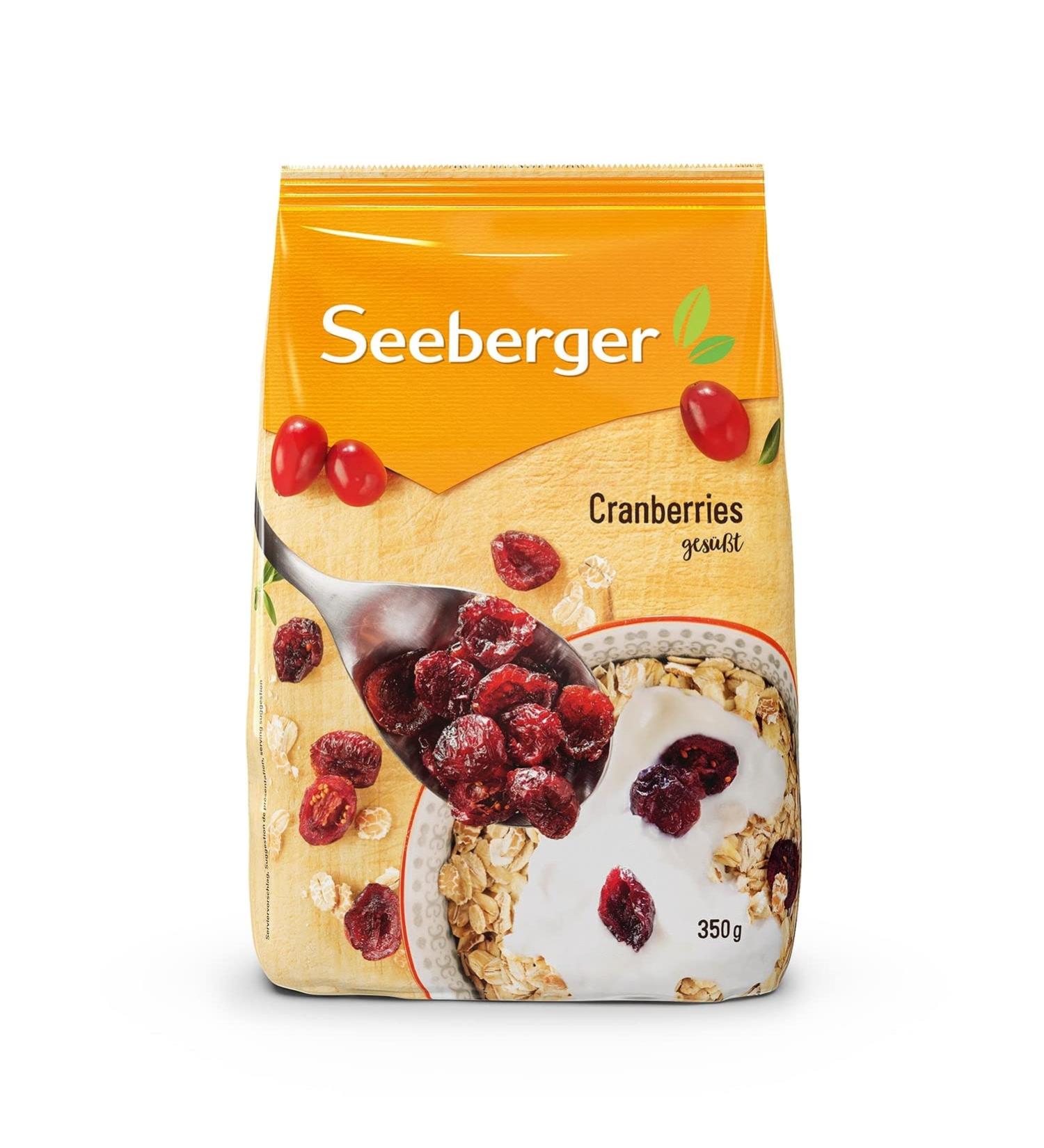 Seeberger Sweet Cranberries: Halved fruity and sweet Canadian cranberries for snacks as an ingredient to enhance your dish - Buy Online on GoSupps.com