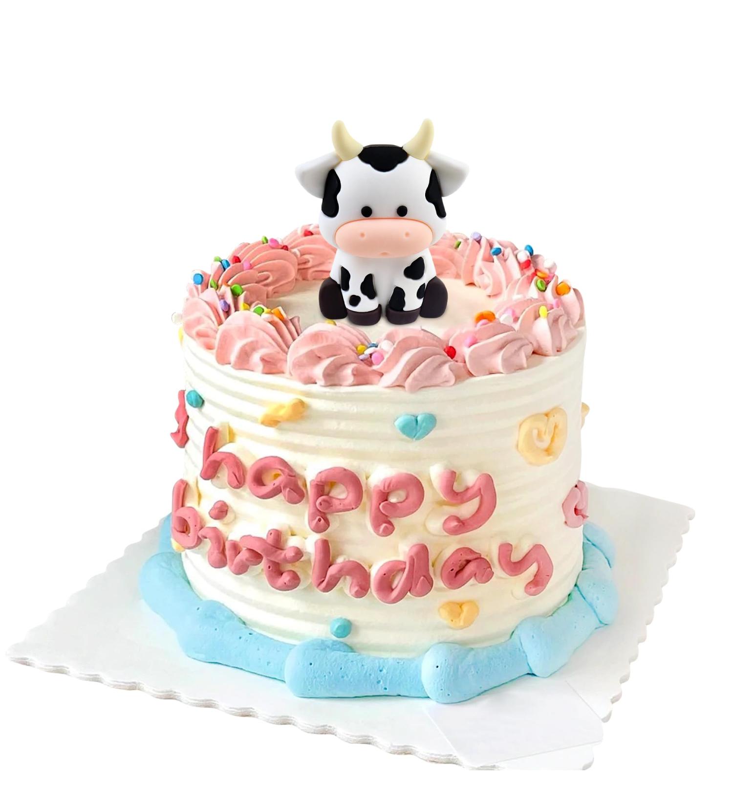 Ercadio 1 Pack Resin Cow Cupcake Toppers Resin Farm Cow Cupcake Picks Farm Animal Cupcake Picks for Animal Theme Baby Shower Barnyard Birthday Party Cake Decoration Supplies B-farm 3 - Buy Online on GoSupps.com