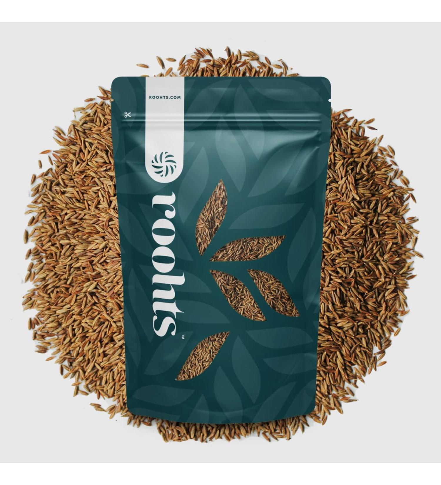 Roohts Cumin Seeds | 50g| Jeera | Whole | Organic | 100% Natural | Vegan | Premium Quality | Flavour | Spice | Aroma | Seeds | Cooking | Whole Spices | Kitchen Spices - Buy Online on GoSupps.com