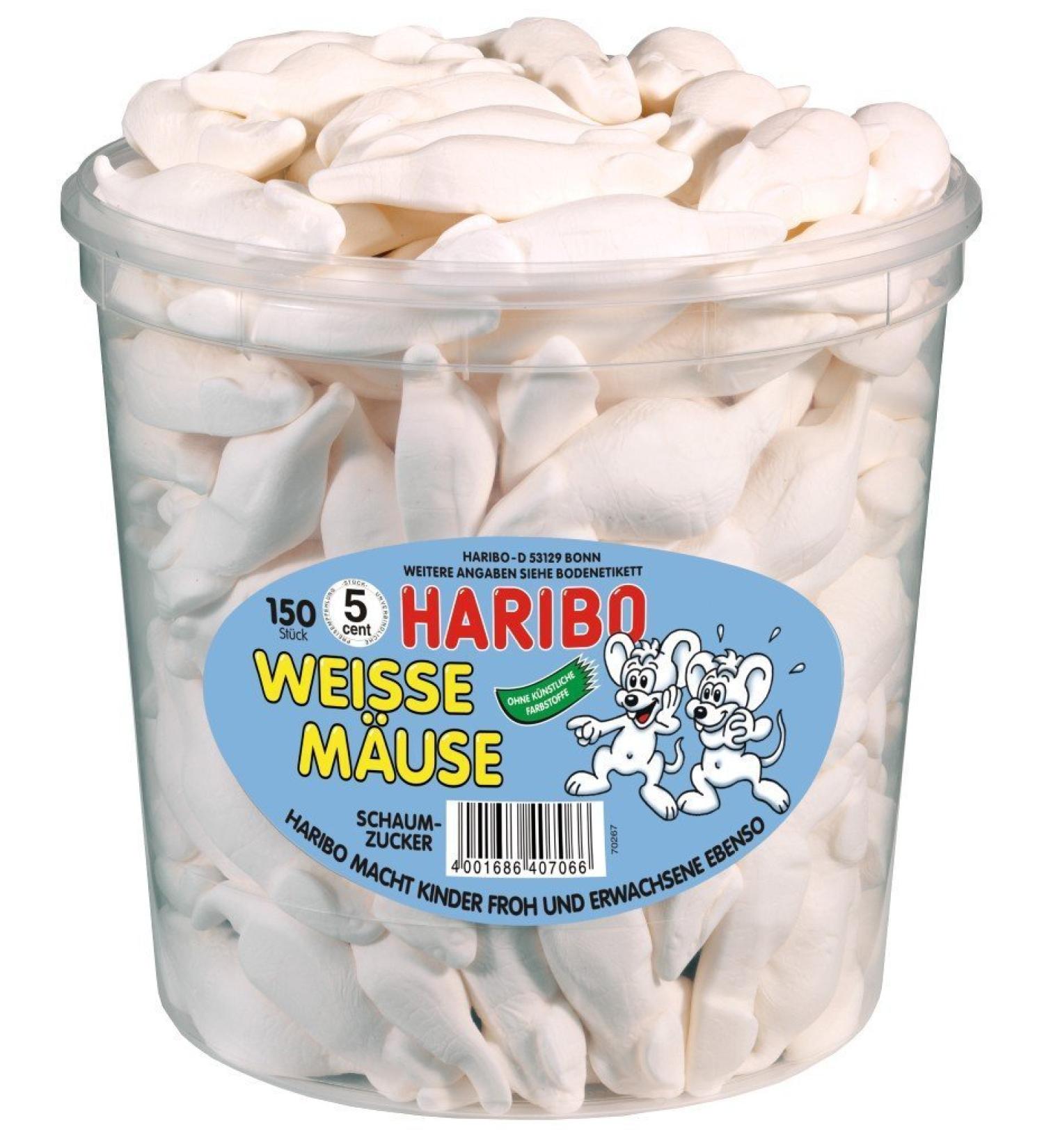 Haribo Weisse mouse Dose, 2-pack (2 x 1050g)