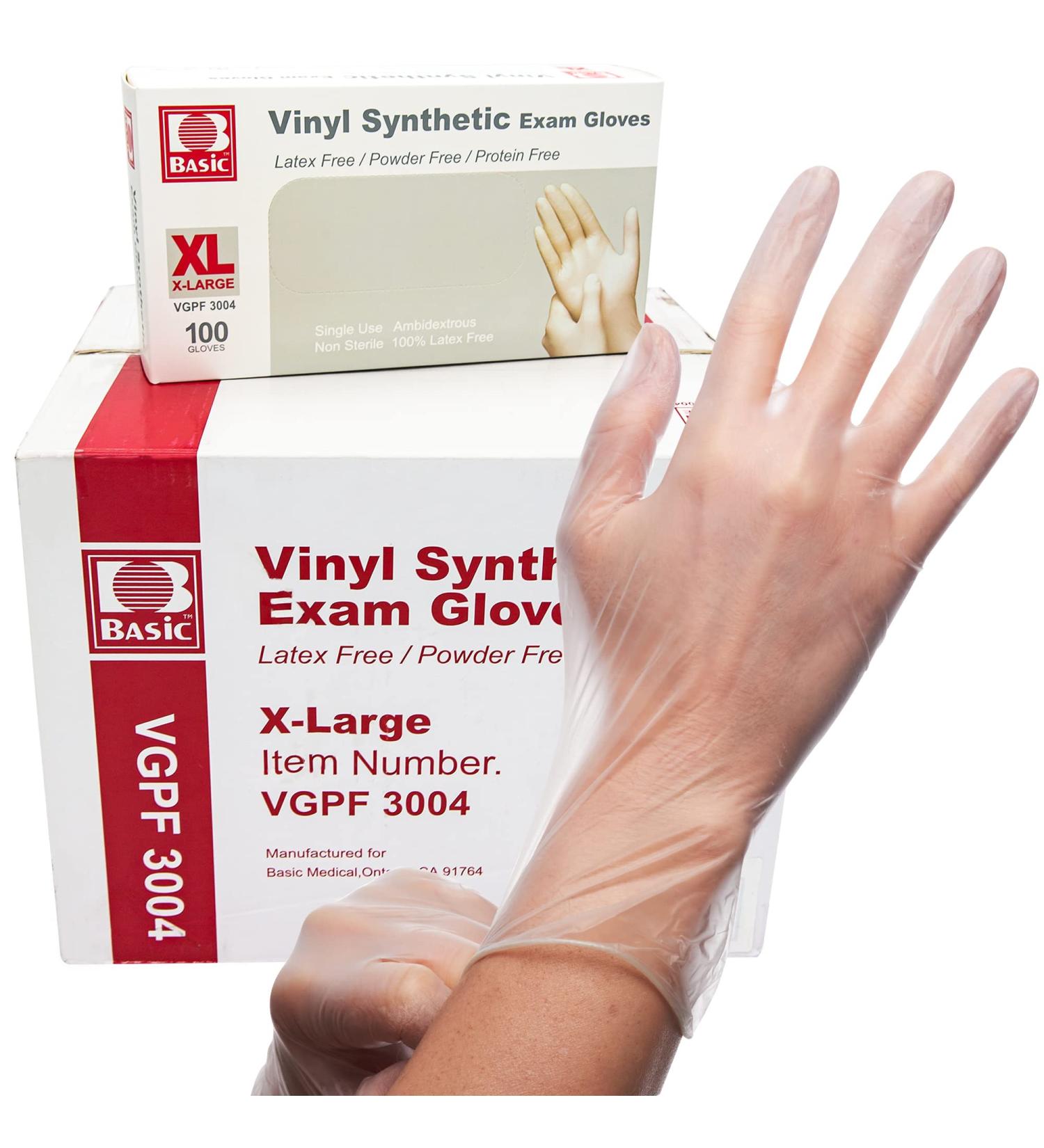 XLarge Vinyl Exam Gloves - Case of 1000, Powder-Free, Latex-Free, Disposable for Medical, Lab, Food Service & Beauty - Waterproof, Synthetic, Single-Use Glove 3.4 Mil XL - Buy Online on GoSupps.com