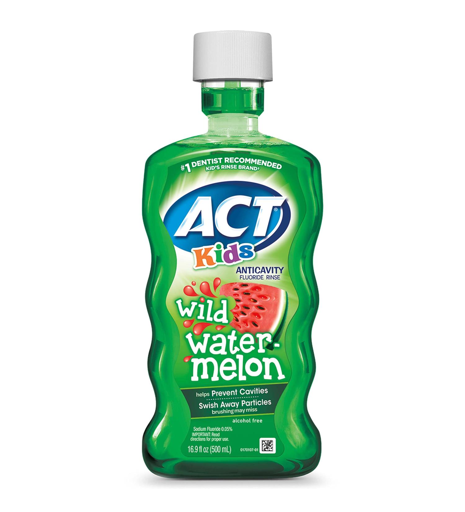 Act Kids Anticavity Fluoride Rinse - Wild Watermelon, 16.9 fl oz (500 ml) | Strengthen Teeth & Freshen Breath - Buy Online on GoSupps.com