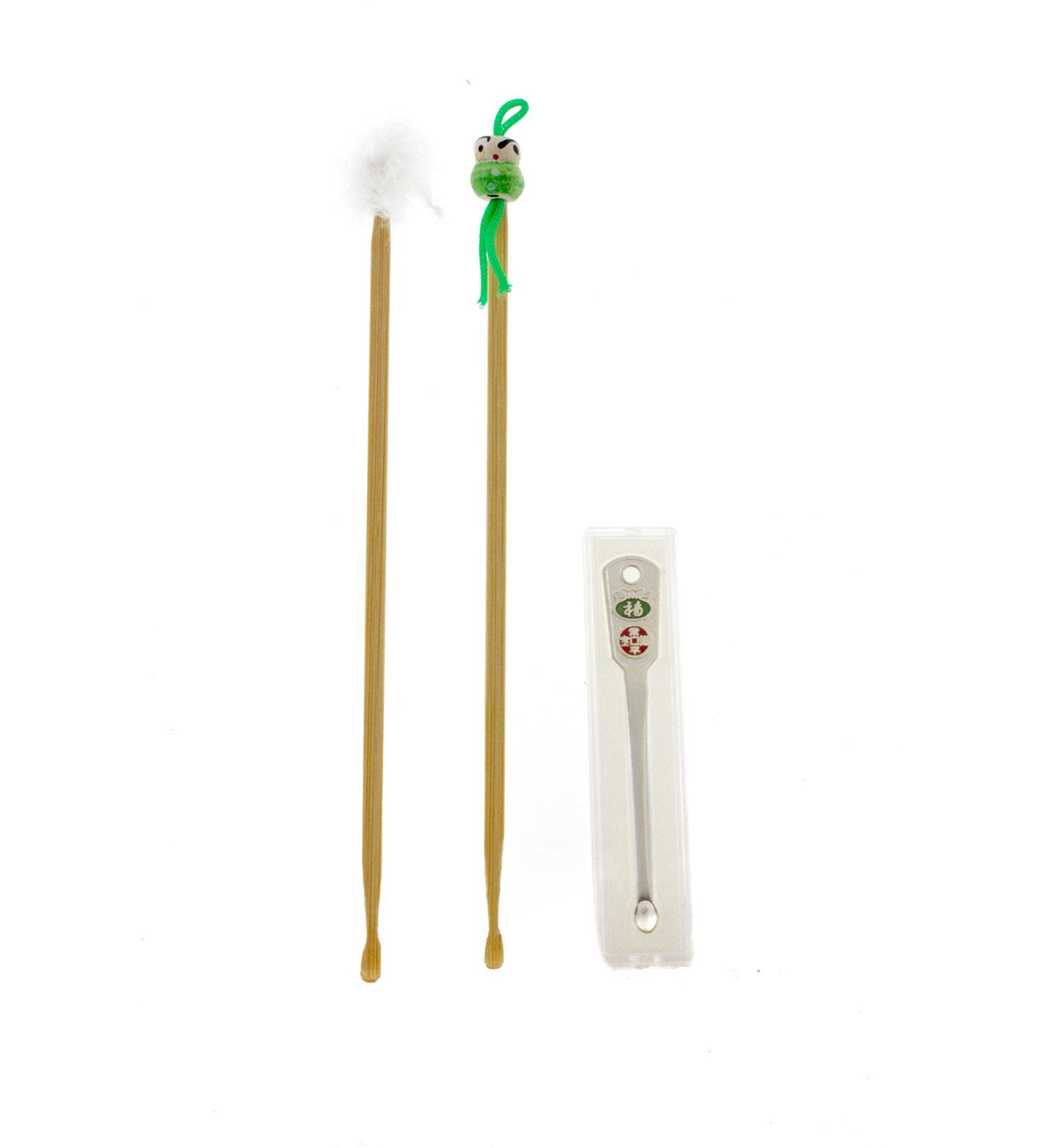 Ear Cleaning Removal Kit - Silver Plated & Bamboo Ear Wax Picks Set of 3 - Buy Online on GoSupps.com