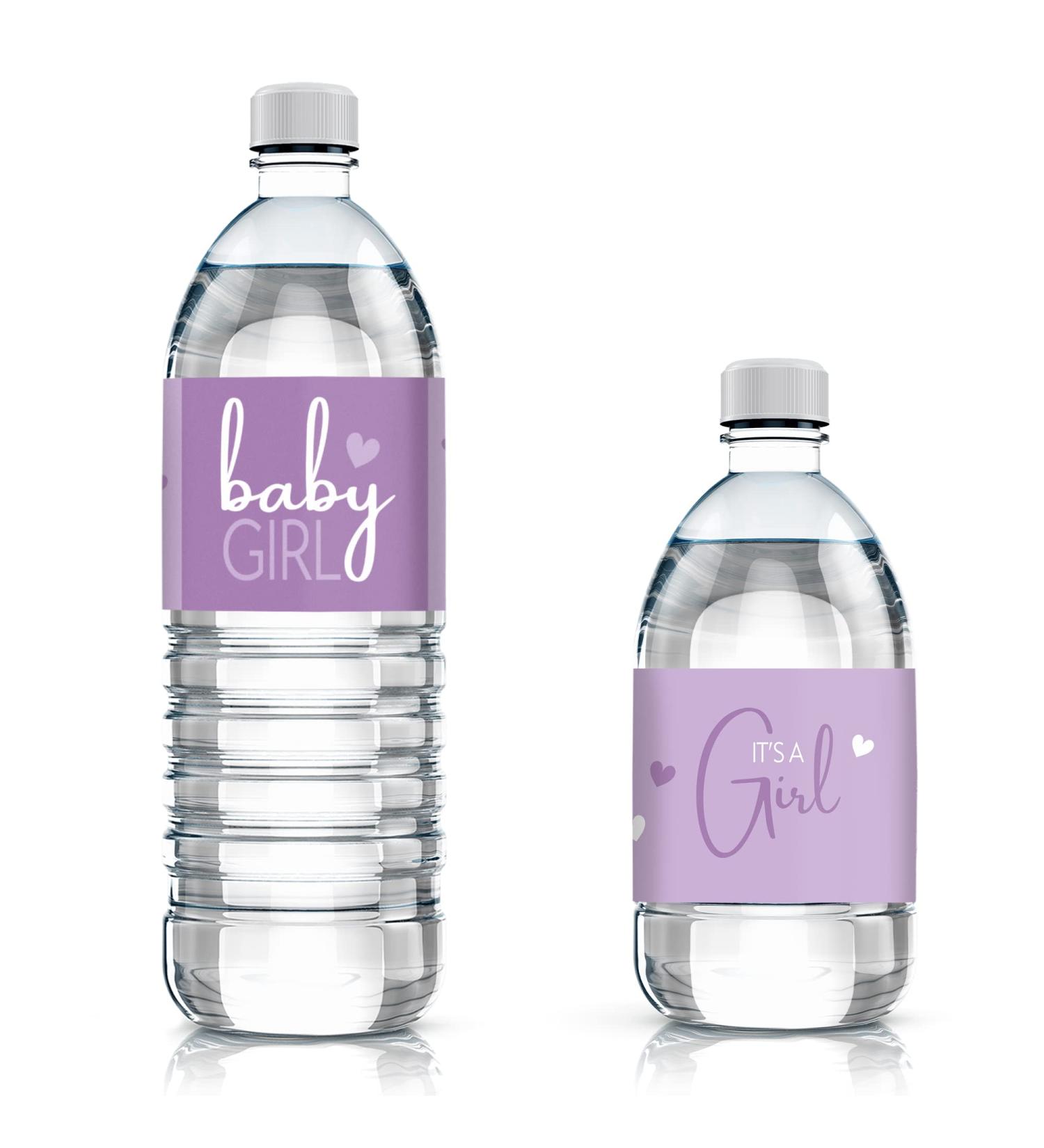 Sweet Baby Girl Themed Purple It's a Girl Baby Shower Water Bottle Labels - 24 Count - Buy Online on GoSupps.com