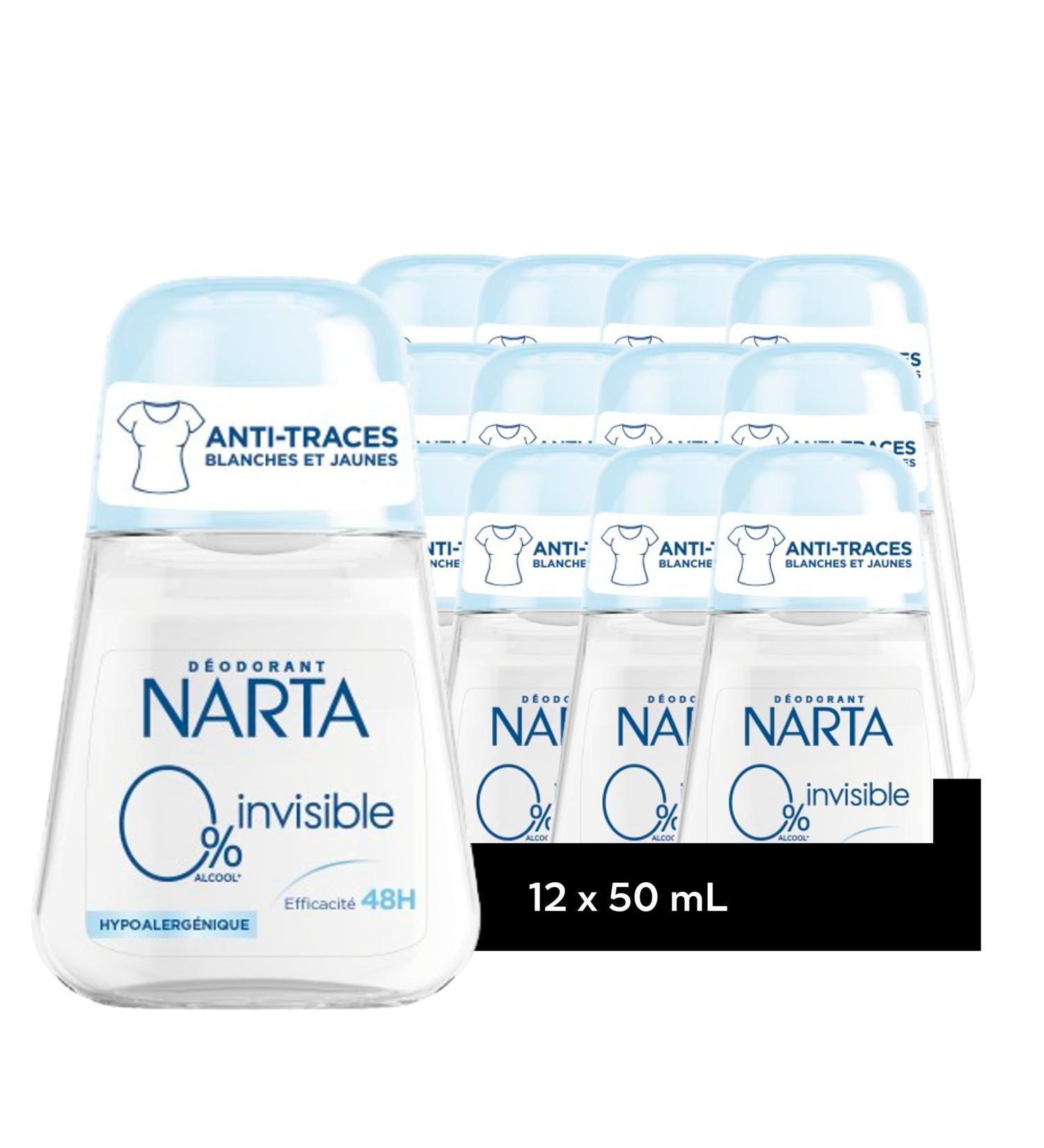  LOT OF 12 Narta Women Invisible Roll-on Deodorant 0% 50ml - Buy Online on GoSupps.com