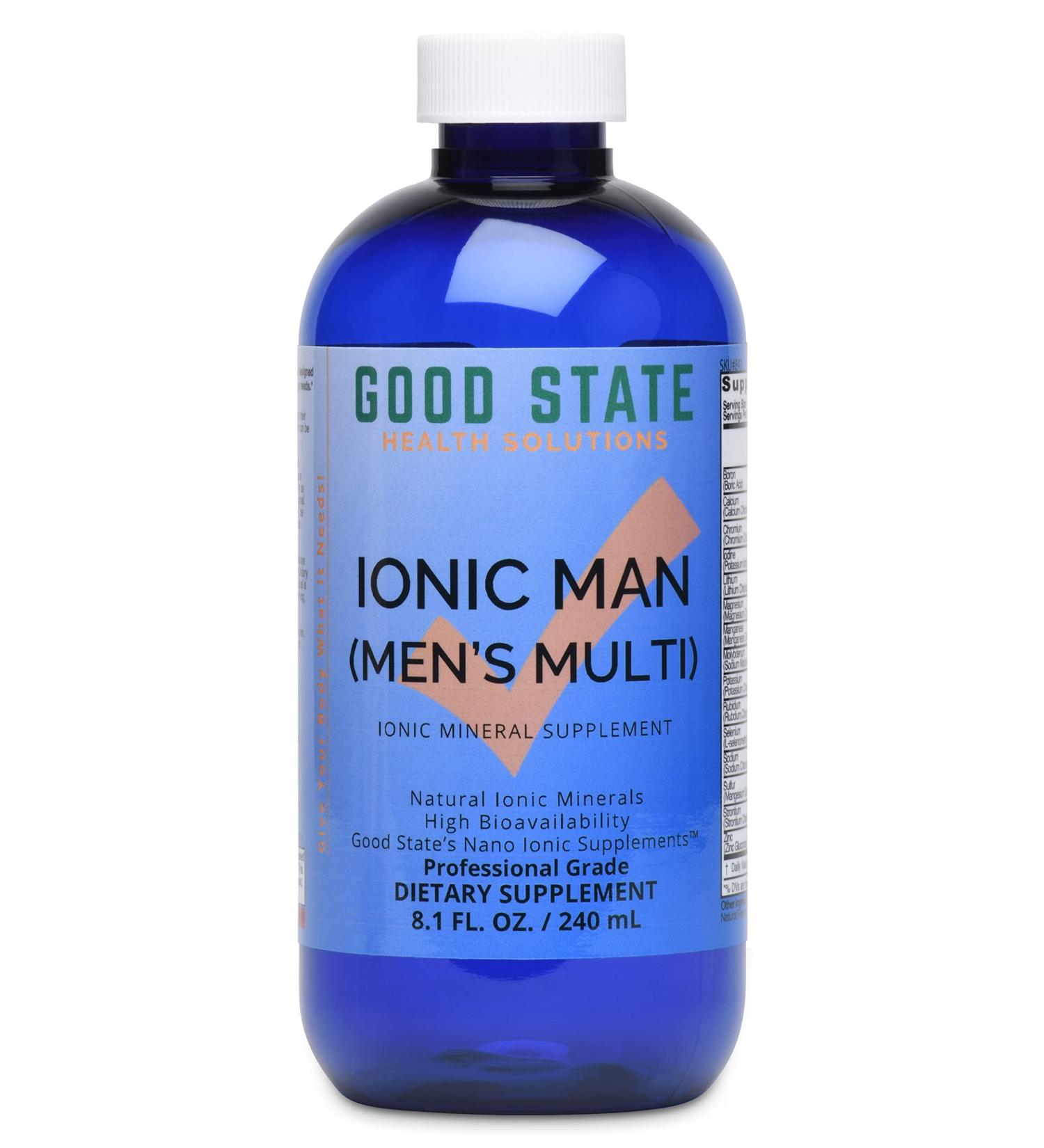 Good State Ionic Man Liquid Multi Mineral | 15 Vegan Minerals for Men | Dietary Supplement (8 oz) - Buy Online on GoSupps.com