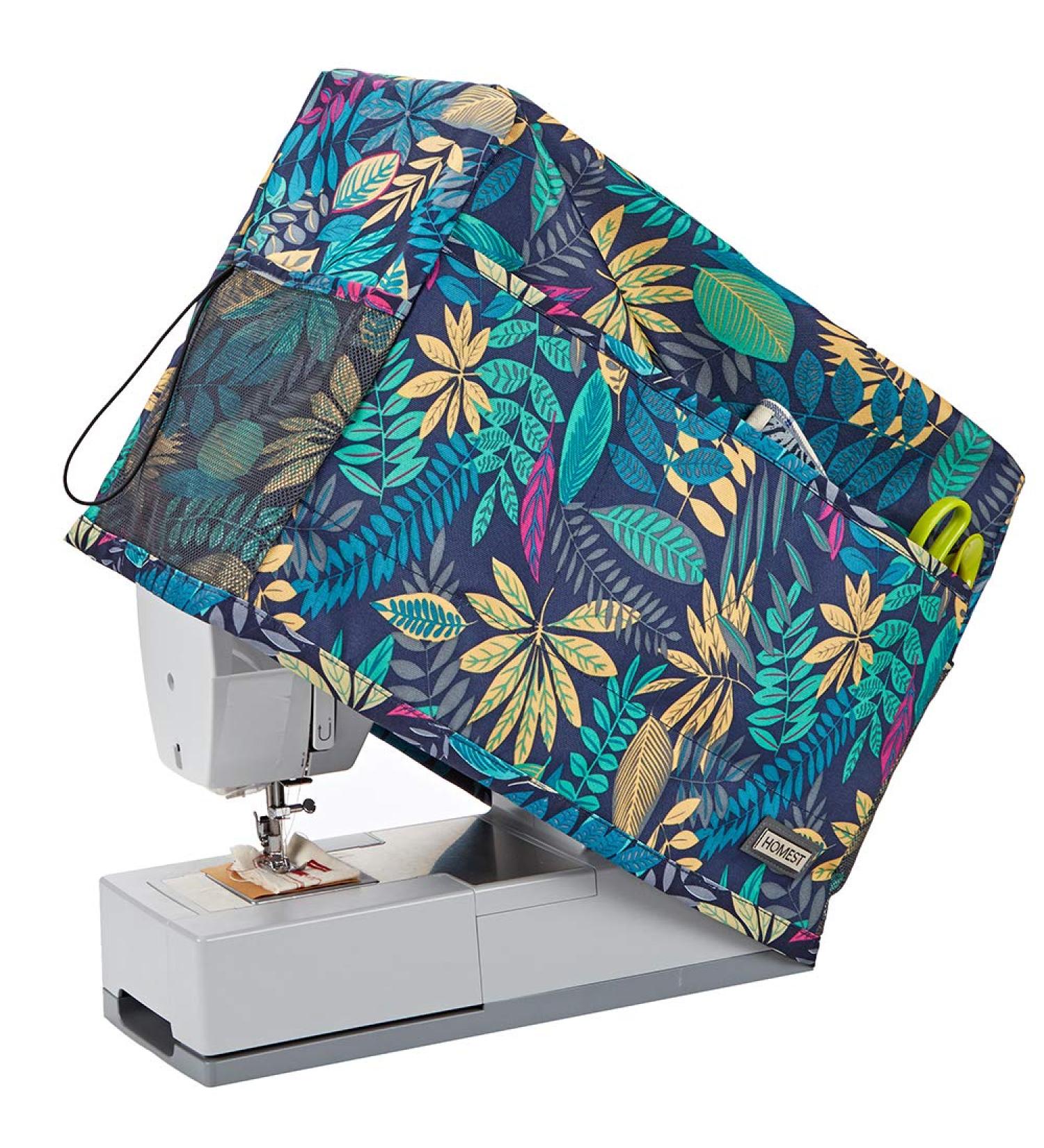 HOMEST Sewing Machine Dust Cover with Storage Pockets - Floral Design, Fits Most Singer and Brother Machines - Buy Online on GoSupps.com