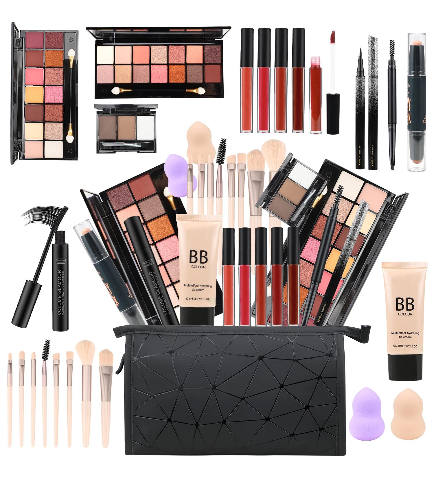 Buy All-in-One Makeup Gift Set for Women | 14-Color Eyeshadow Palettes Lip Gloss Mascara Eyeliner & More | International Shipping Available - Buy Online on GoSupps.com