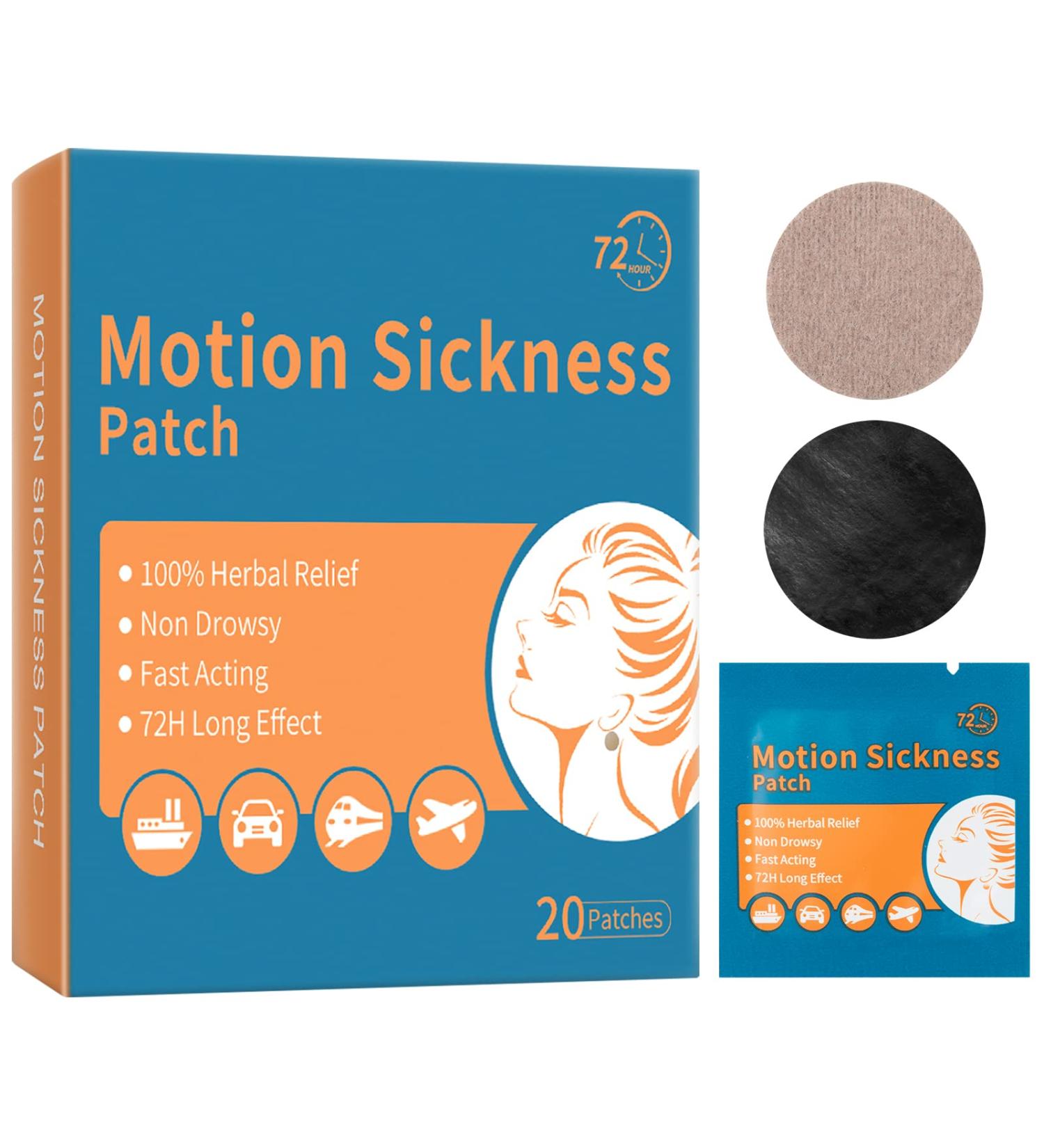 Motion Sickness Relief Patches - Anti-Nausea Bands for Adults & Kids - 20 Patch Pack for Cars, Cruise Ships, Airplanes & More - Buy Online on GoSupps.com