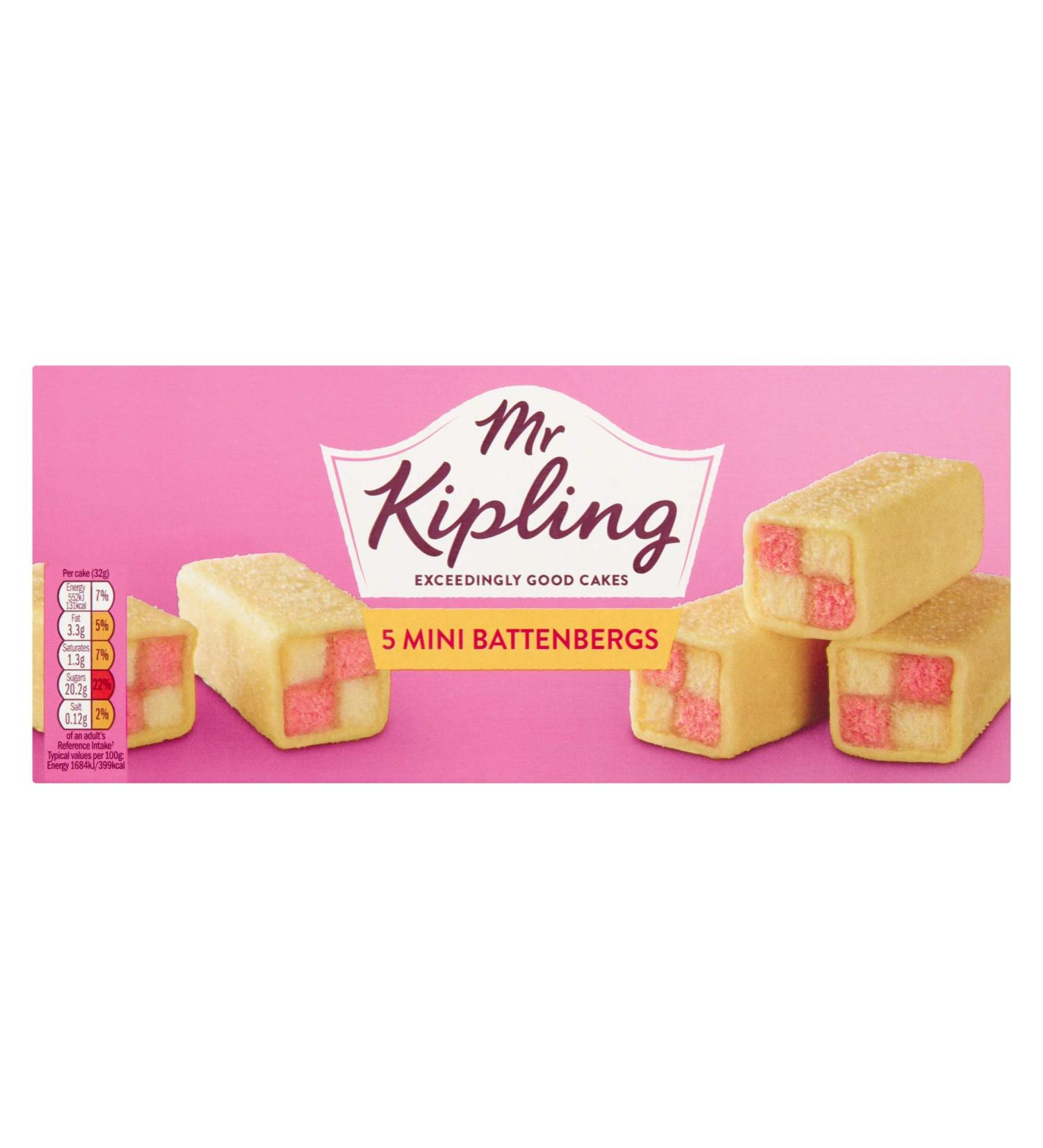 Mr Kipling Mini Battenbergs - 5 Pack | Delicious Sponge Cakes - Buy Online on GoSupps.com