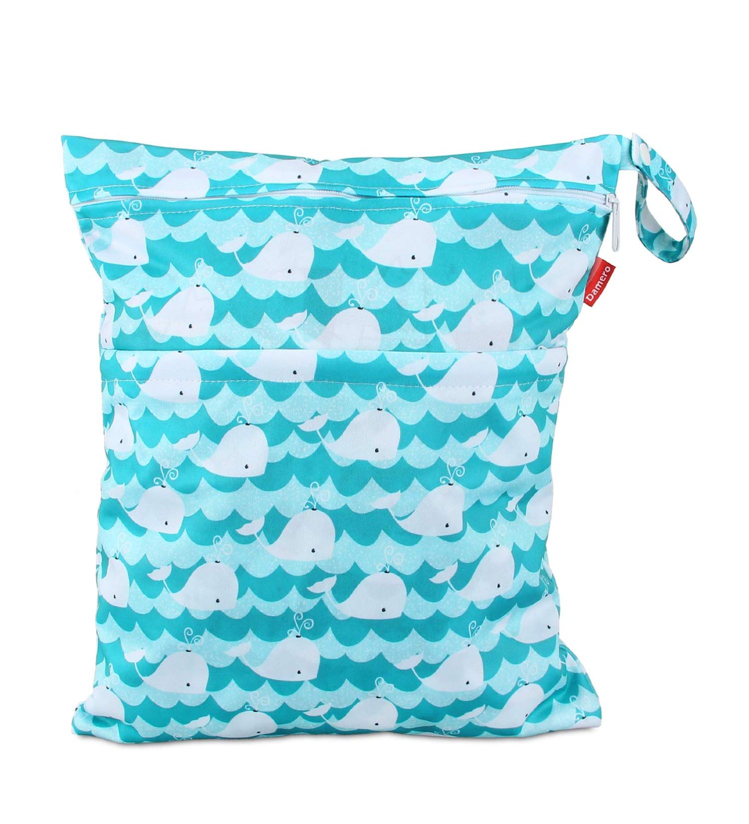 Damero Whale Diaper Bag Wetbag | Reusable NAS Bags for Baby Diapers & Accessories | Large & Convenient for On-the-Go Use - Buy Online on GoSupps.com