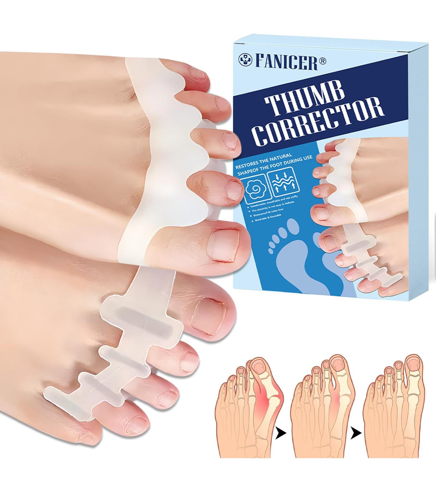 4-Piece Silicone Toe Spreader & Separator | Hammer Toe Correction for Hallux Valgus | Unisex Transparent Design - Buy Online on GoSupps.com