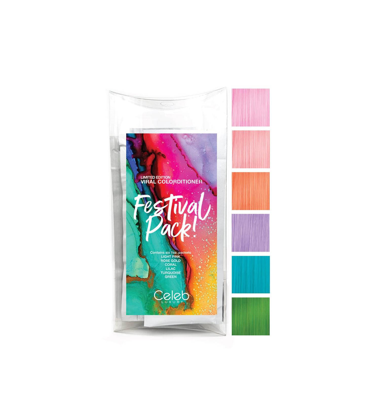 Celeb Luxury Color Depositing Conditioner + Bondfix Bond Rebuilder Festival Pack - Vivid Semi-Permanent Hair Color - Buy Online on GoSupps.com
