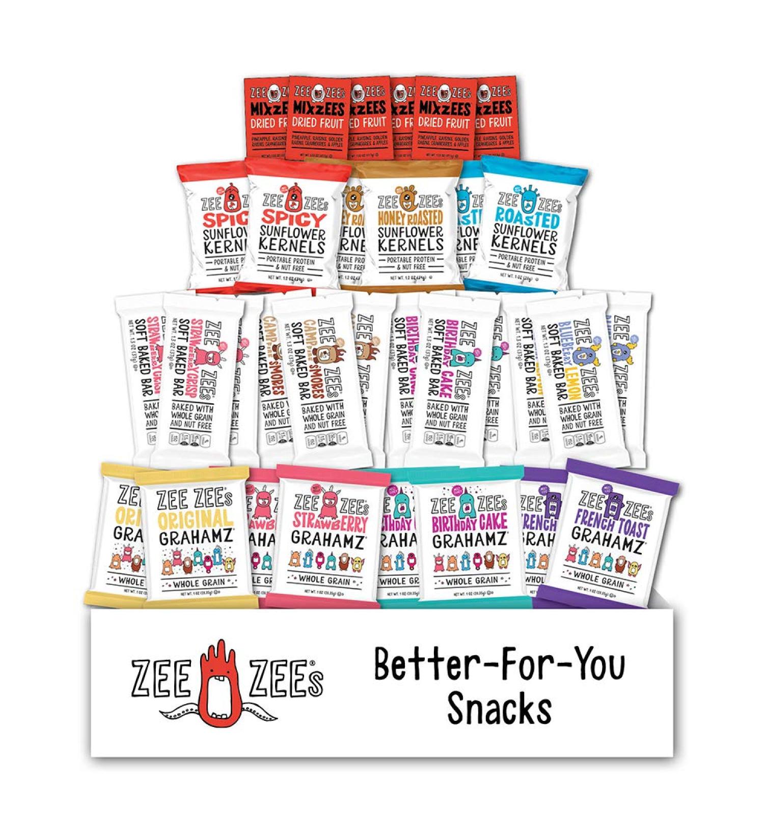 Zee Zees Starter Variety Snack Pack - Soft Baked Bars, Sunflower Kernels, Grahamz & Dried Fruit - Nut Free (32 Count) - Buy Online on GoSupps.com