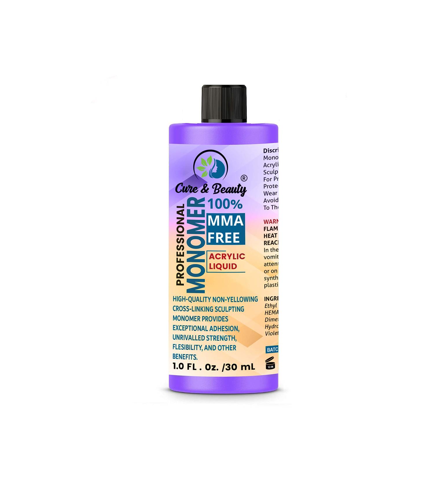 AFRO Acrylic Liquid Monomer 50ml Nail Art System Primerless for Acrylic Powder Nail Extension Non-Yellowing Formula MMA Free - Buy Online on GoSupps.com