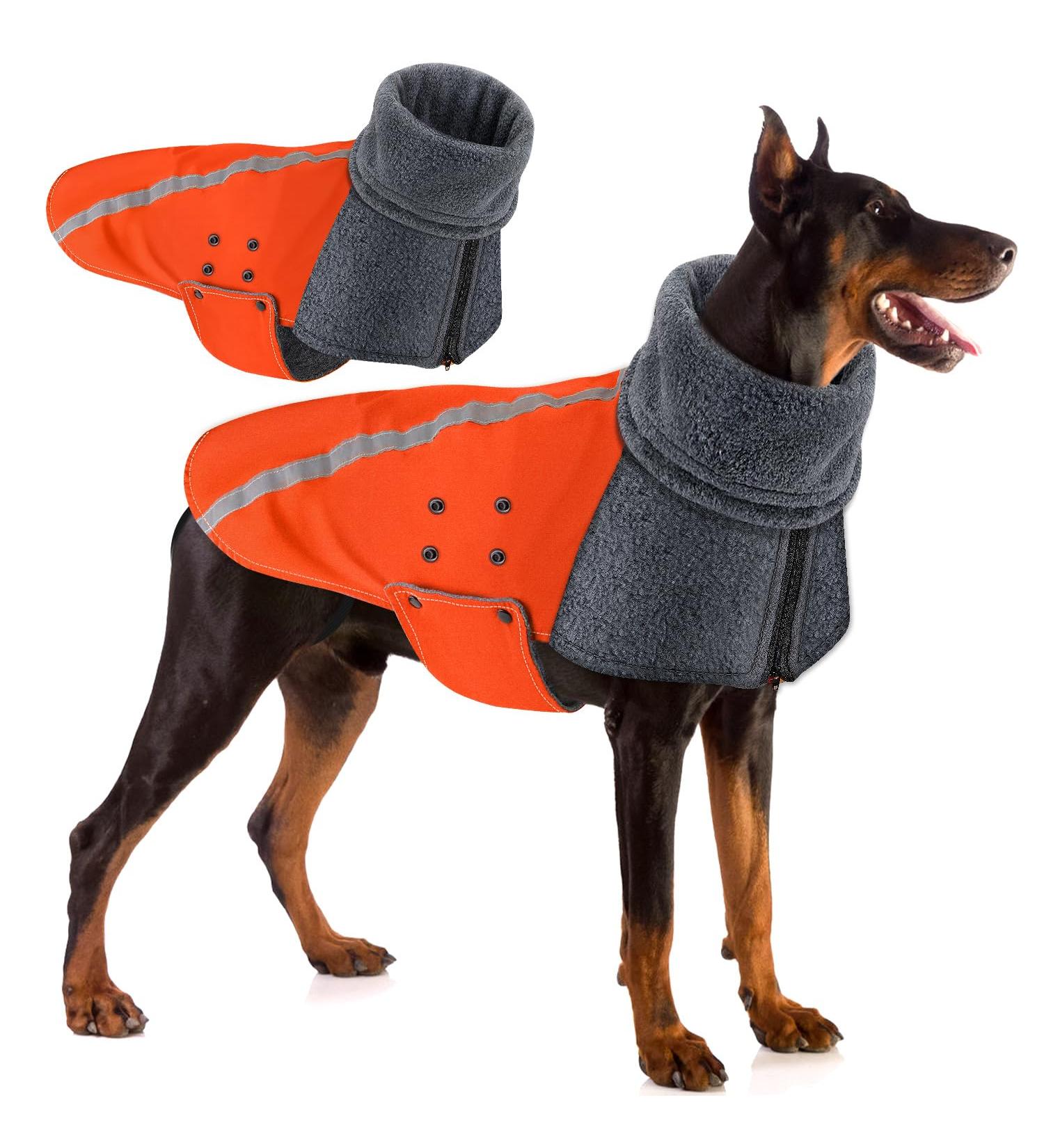 Slowton Winter Dog Coat - Waterproof & Windproof Jacket for Small to XXL Dogs | Adjustable Turtleneck Scarf | Warm Polar Trap | Reflective Stripes | International Shipping - Buy Online on GoSupps.com