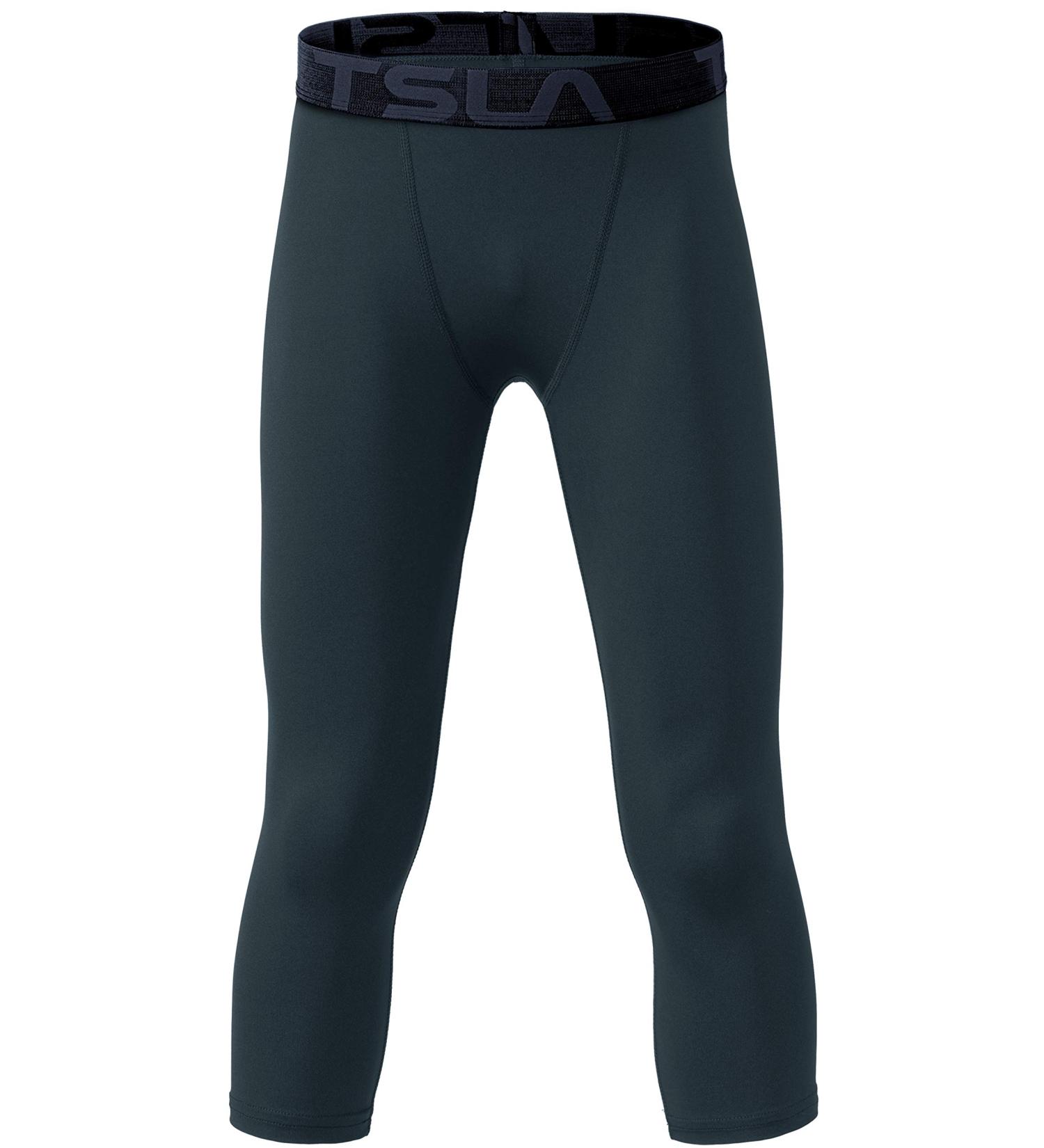 Buy TSLA Boys Compression Pants | USF 50+ Baselayer & Cool-Dry Running Leggings | 4-Way Stretch Workout Pants | Charcoal - International Shipping Available - Buy Online on GoSupps.com