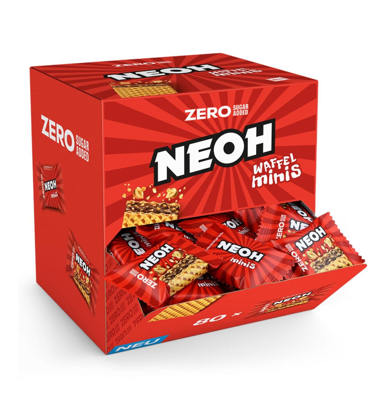 NEOH Low Carb Waffles - Hazelnut Chocolate No Added Sugar 80x11g - Delicious Hazelnut Crunch for Guilt-Free Snacking - Buy Online on GoSupps.com