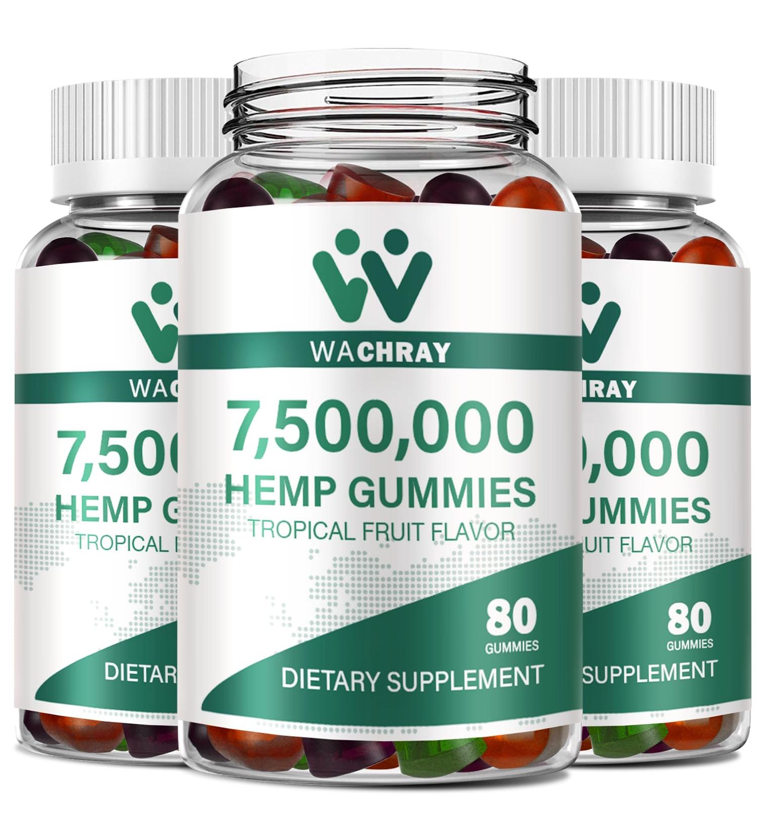 Hemp Gummies | Organic High Potency Edible Hemp Oil Supplement | USA Made Sugar-Free Fruit Flavor for Adults - Buy Online on GoSupps.com