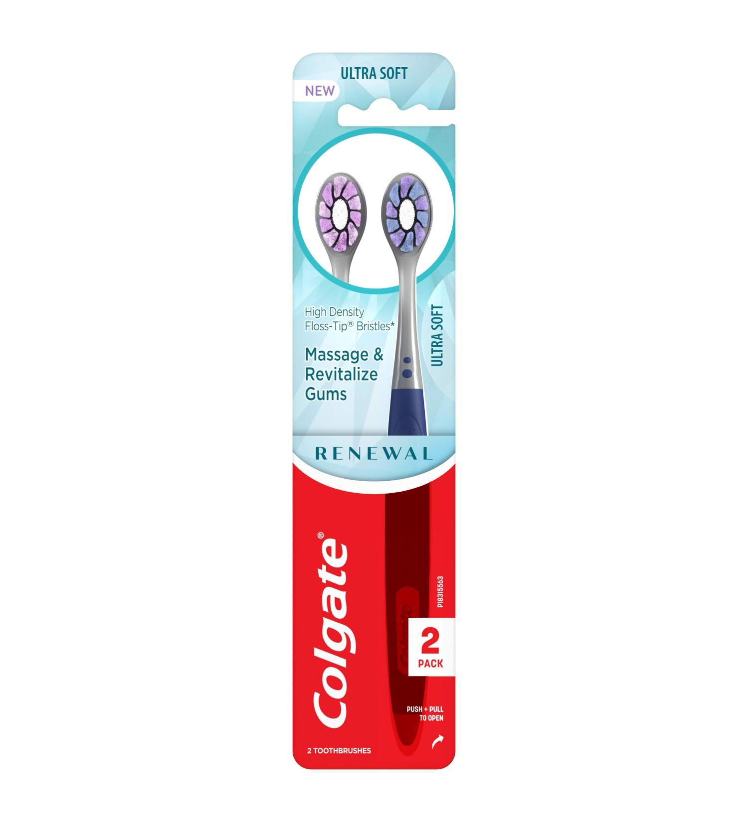 Colgate Renewal Manual Toothbrushes - Extra Soft 2 Pack for Gums Massage & Deep Clean - Buy Online on GoSupps.com