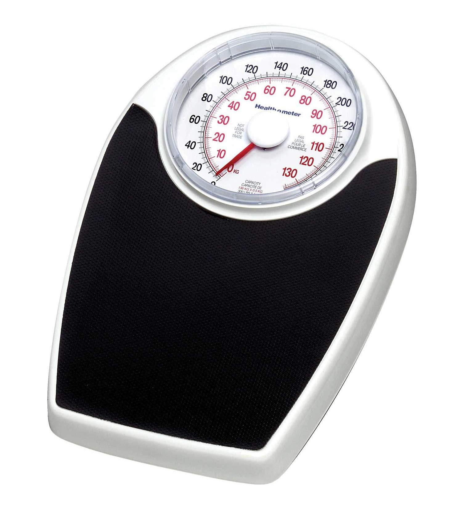 Health O Meter Floor Scale 330 x 1 Pound/150 x 0.5 Kilogram 11-1/2 x 10-3/4 Plat. W/ 6-1/2" Dial