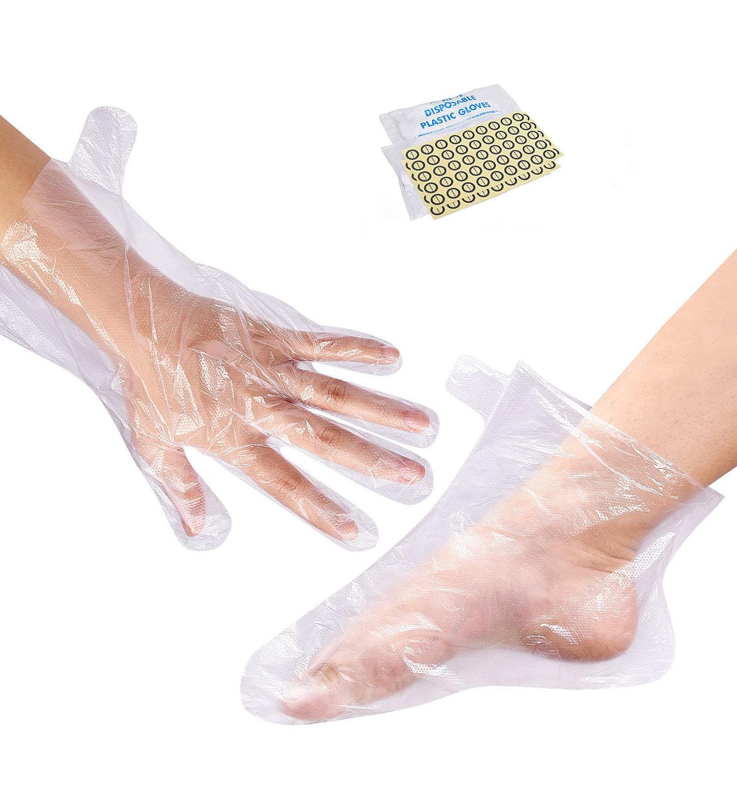 Noverlife 200PCS Paraffin Wax Hand & Foot Liner - Disposable Gloves and Booties for Paraffin Bath - Clear Plastic Hot Spa Wax Mittens and Covers - Buy Online on GoSupps.com