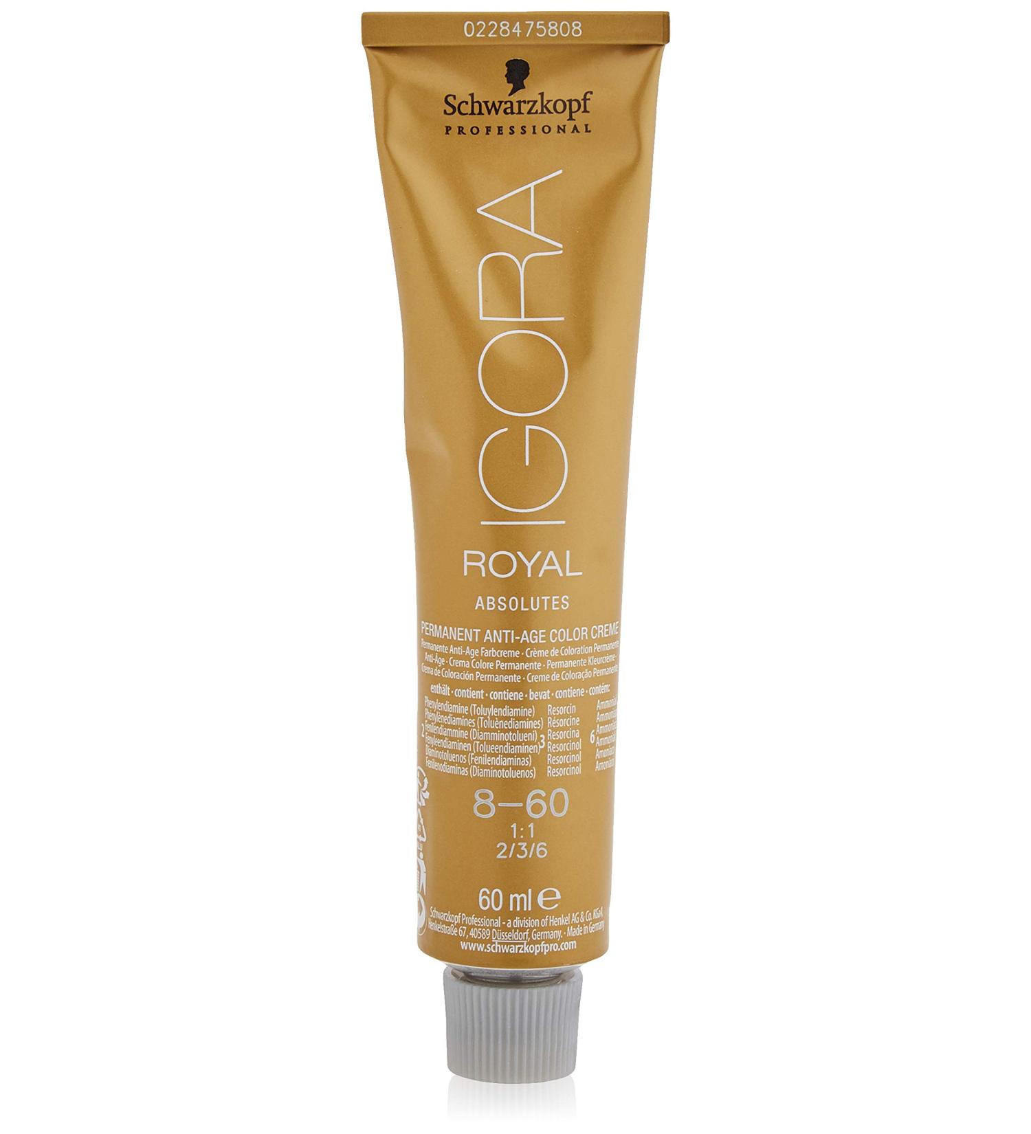 Schwarzkopf IGORA ROYAL 8-60 Light Blonde Chocolate Natural 60ml - Buy Online on GoSupps.com