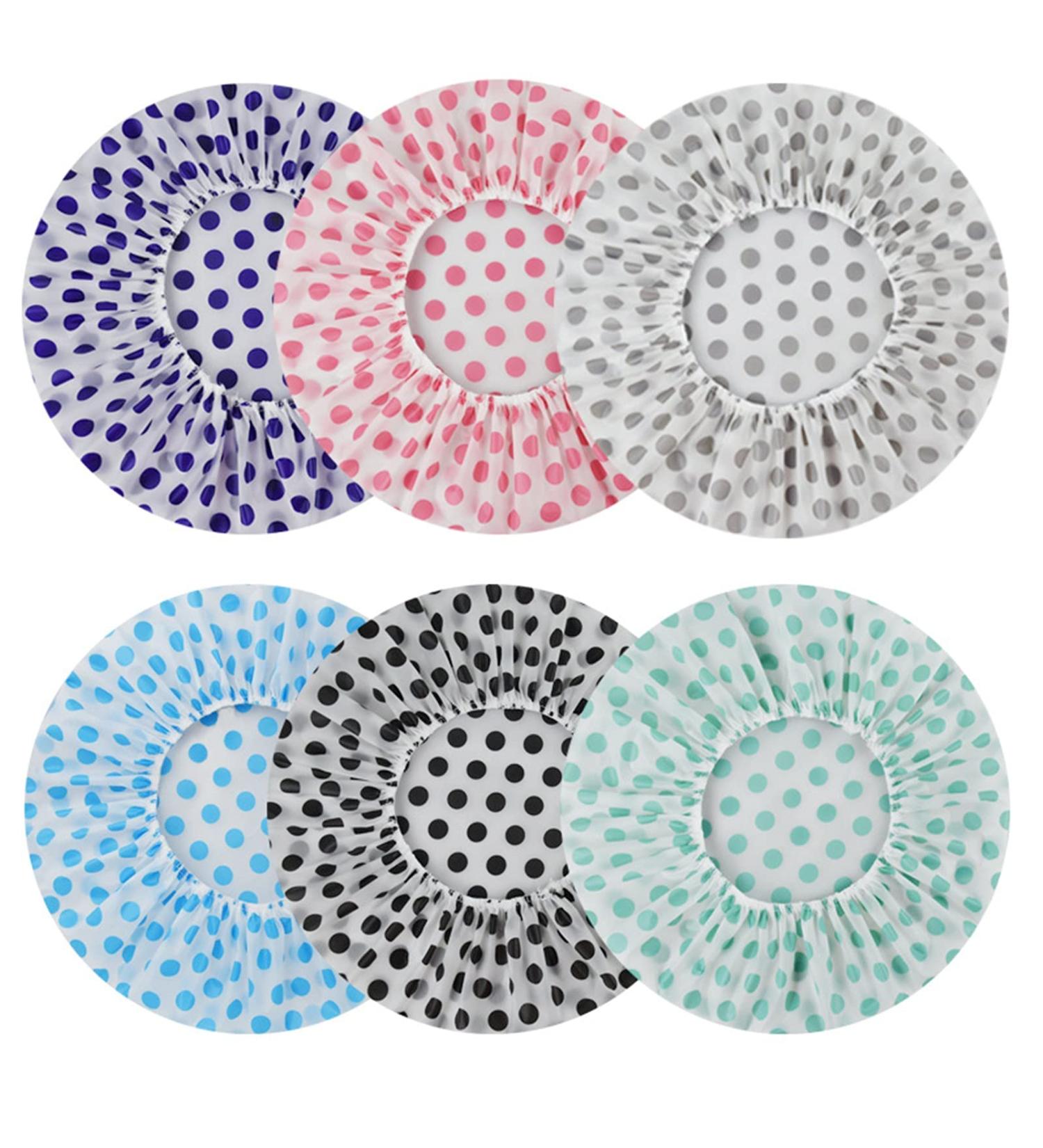 Jiusike Large Waterproof Hair Bath Cap - Reusable Silicone Shower Cap for Extra Hair Care | Multicolor One Size - Buy Online on GoSupps.com