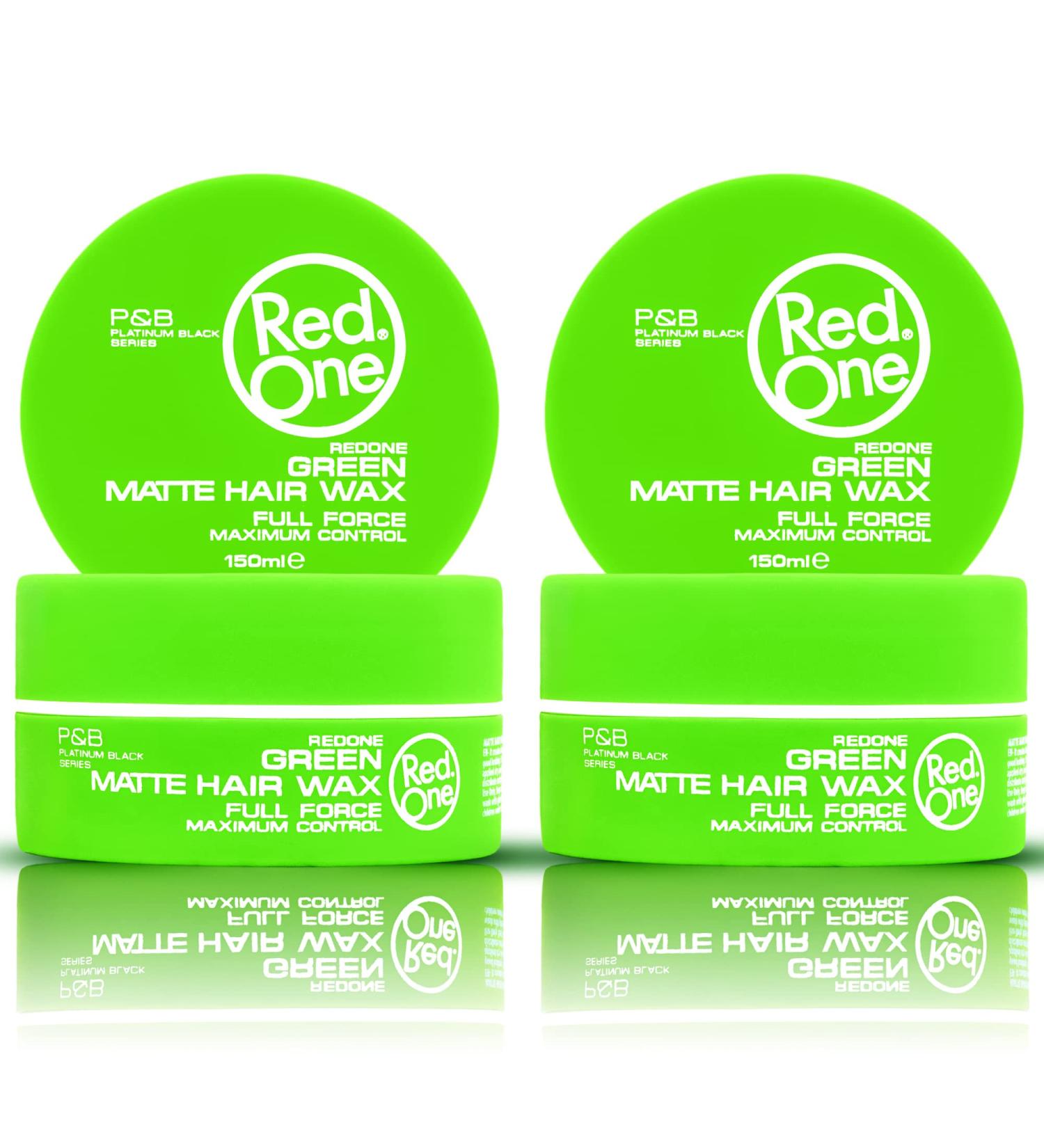 Kirmizigul RedOne Matte hair wax green 150 ml ultra hold hair wax for men and women coconut scent maximum control 2 pieces