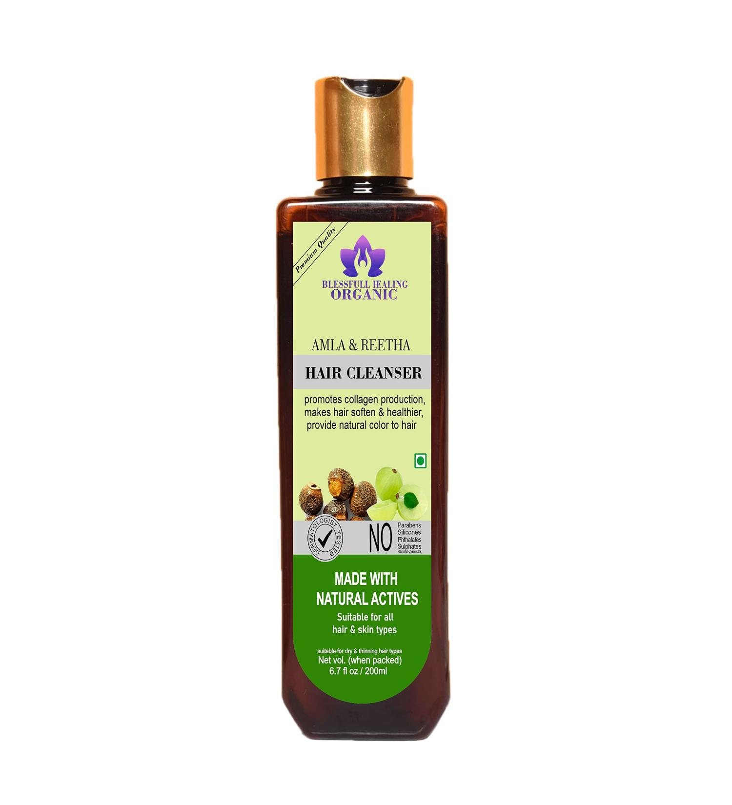 Blessfull Healing Organic Amla & Reetha Hair Cleanser | Shampoo 200 ML (Packing May Vary) - Buy Online on GoSupps.com