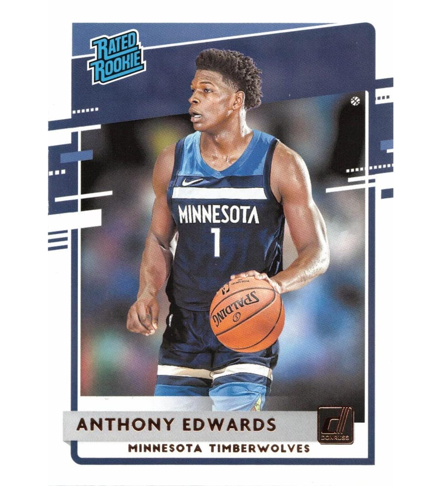 2020-21 Panini Donruss Basketball #201 Anthony Edwards Rookie Card - Rated Rookie
