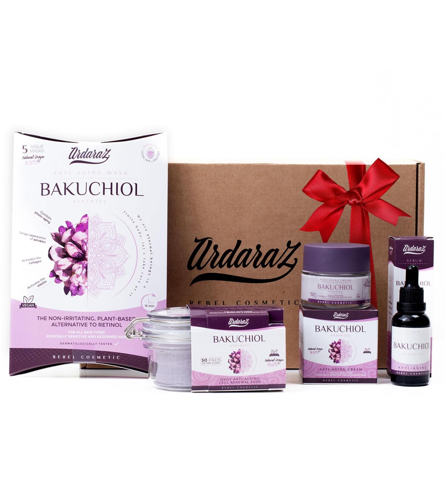 Anti-Wrinkle Kit with Bakuchiol and Niacinamide. Original gift set for women with Exfoliating Discs Serum Cream 5 Masks - Buy Online on GoSupps.com