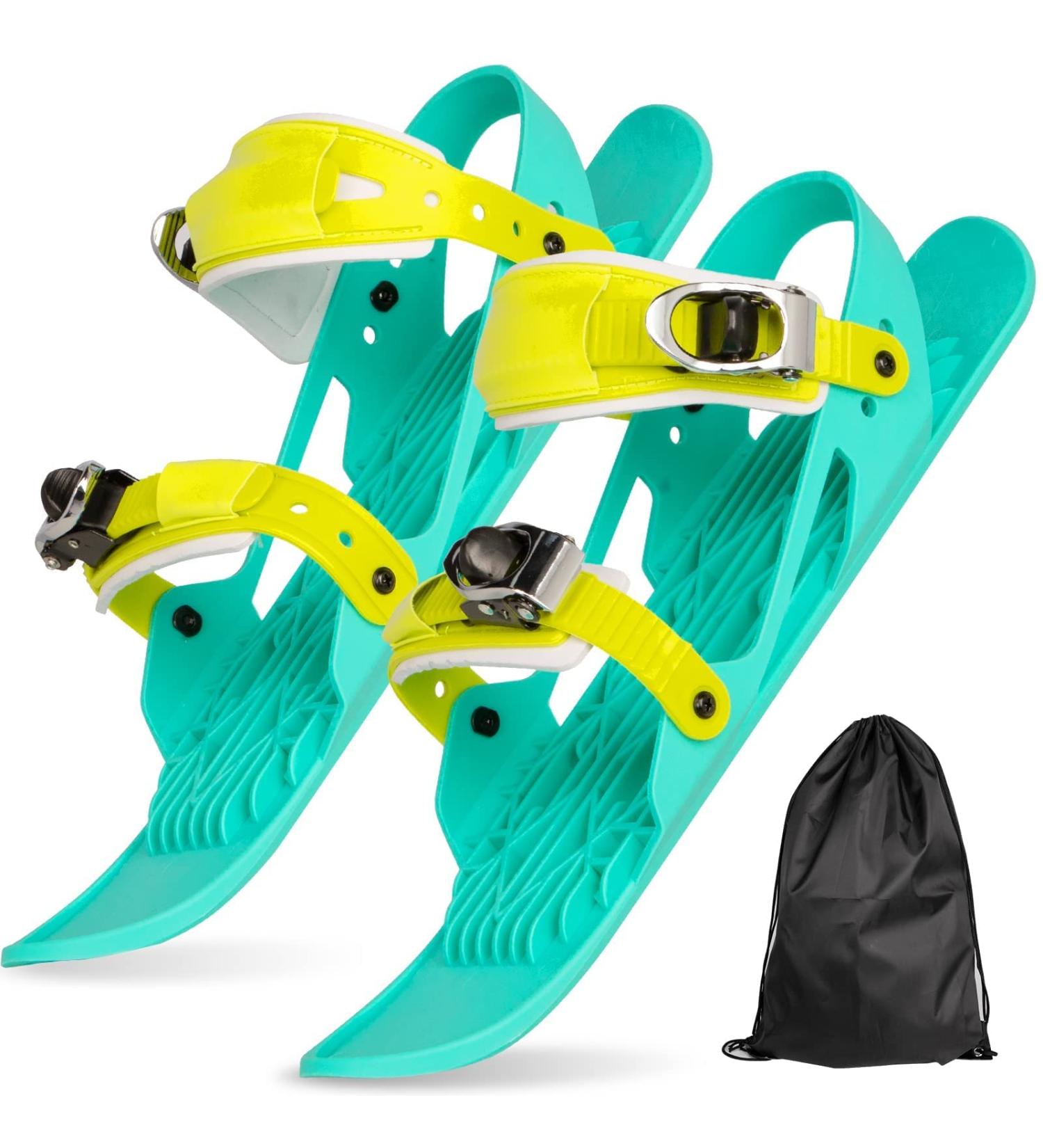 UPBUD Adjustable Short Mini Ski Skates - Winter Snowskates for Adults | Green Outdoor Ski Shoes for Sport Skiing - Buy Online on GoSupps.com